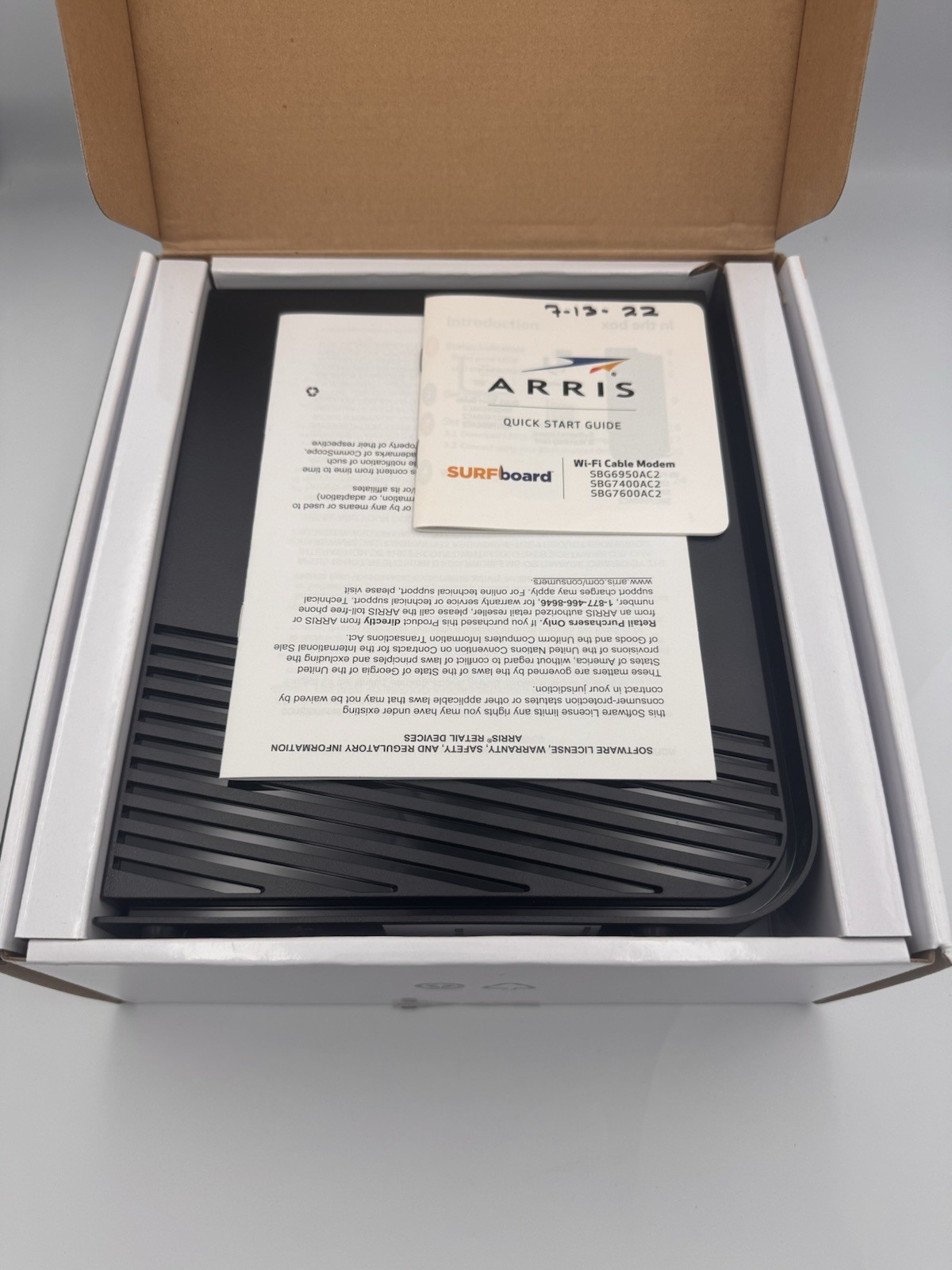 ARRIS SURFboard SBG7600AC2 DOCSIS 3.0 Cable Modem & AC2350 Wi-Fi Router – READ