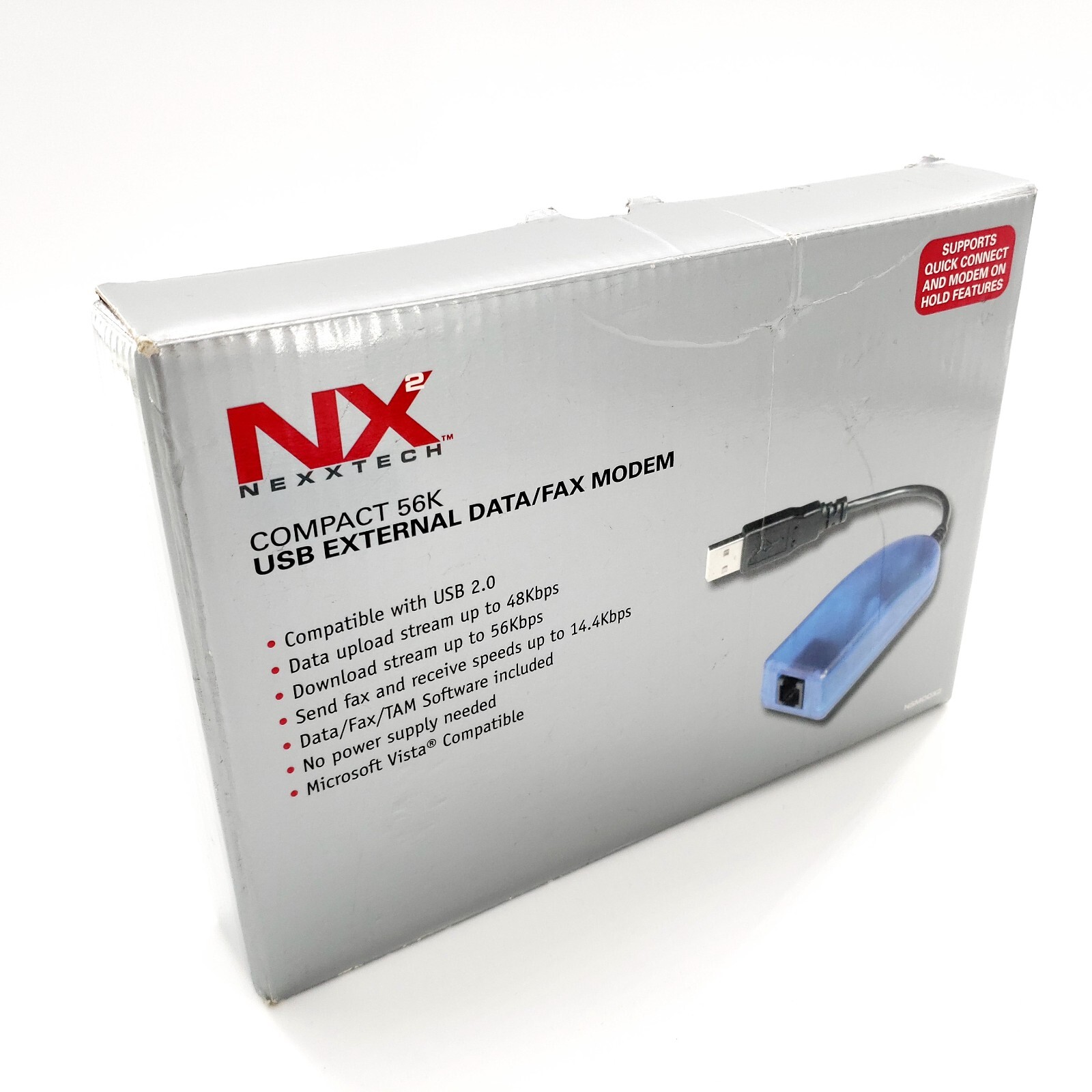 Nexxtech Compact 56K USB External Data/Fax Modem Adapter NSMODX2