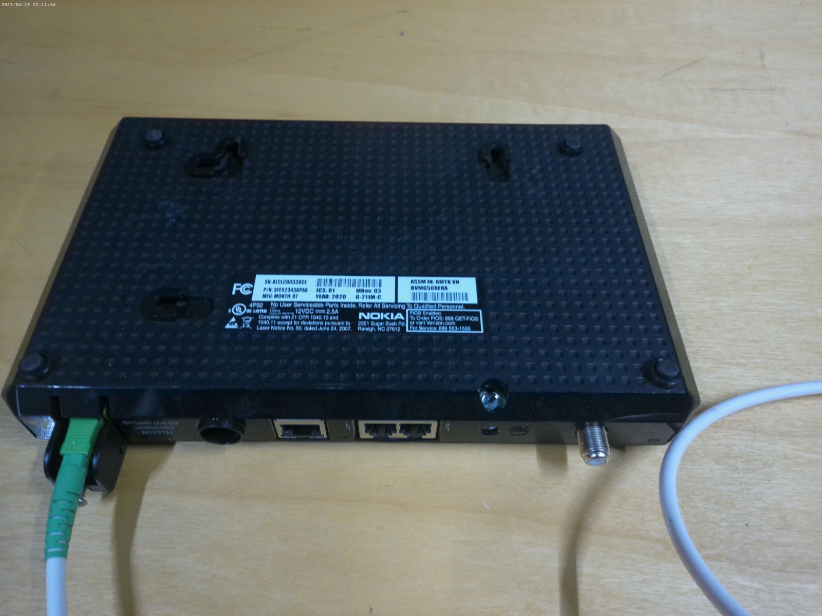 Verizon FIOS Optical Network Terminal G-211M-C Without AC adapter