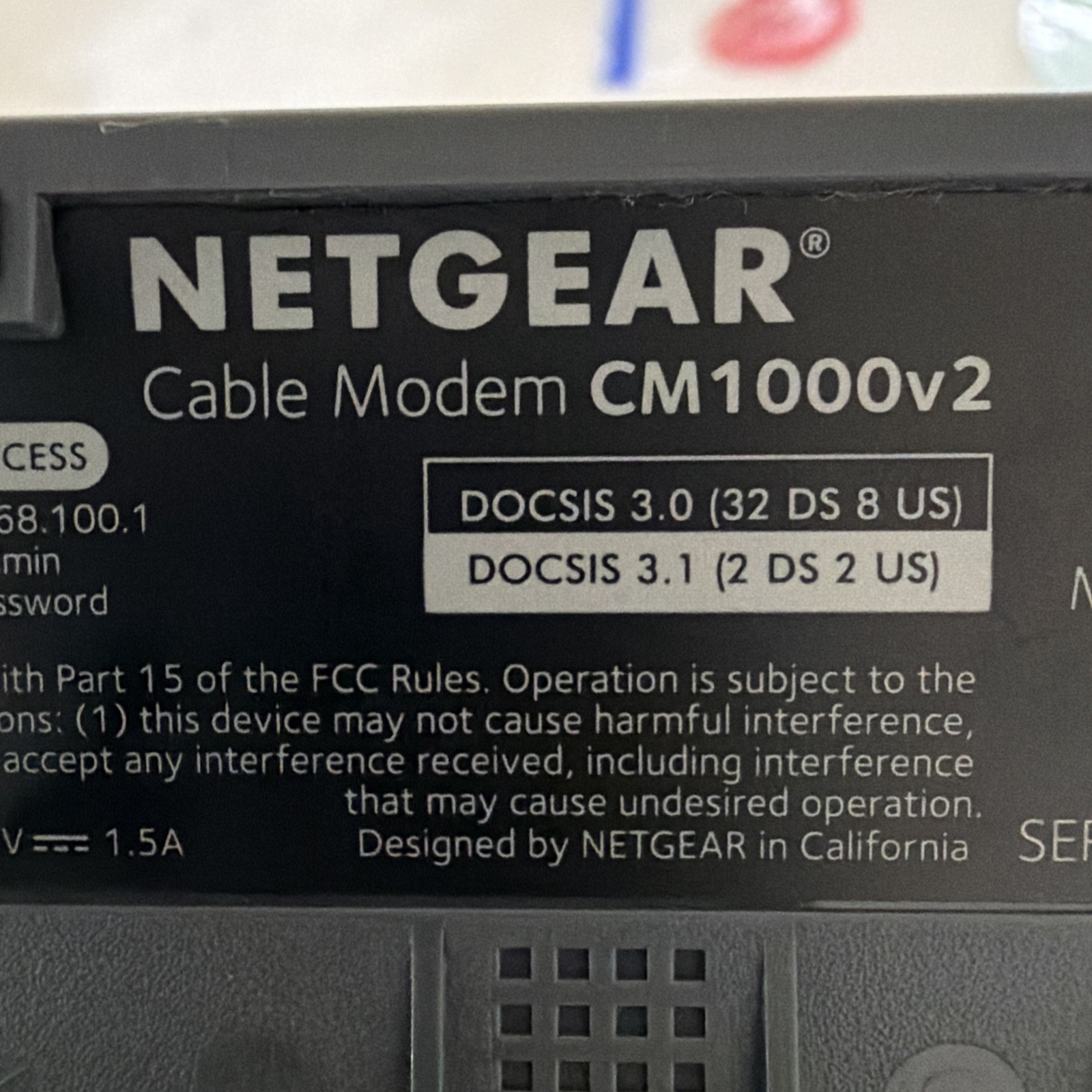 NETGEAR CM1000 V2 DOCSIS 3.1 Cable Modem