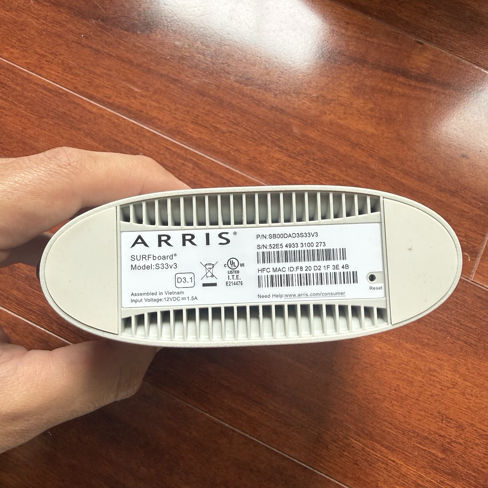 ARRIS SURFboard S33v3 S33 DOCSIS 3.1 3.5Gbps Cable Modem 2.5GbE