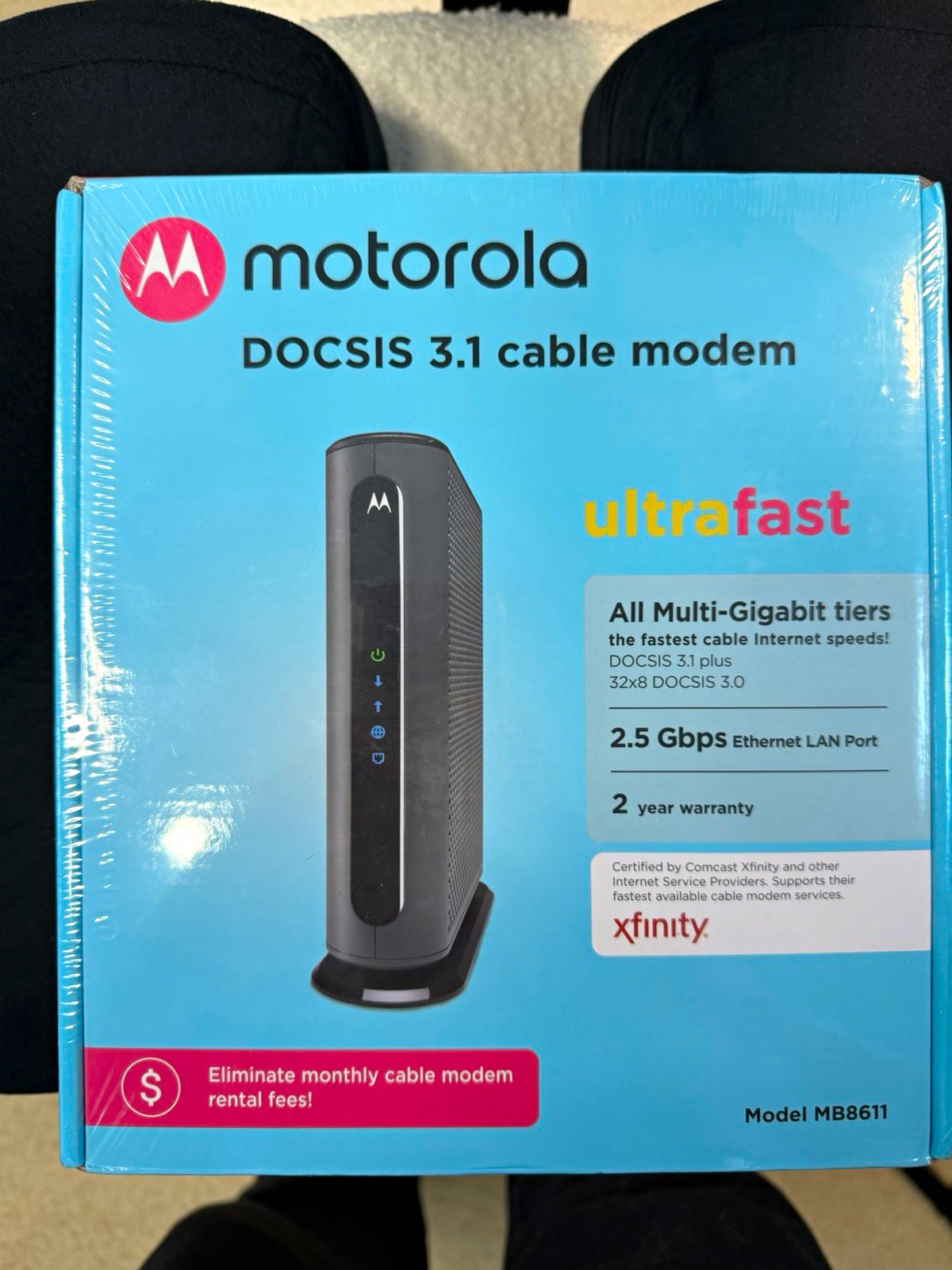 Motorola MB8611 DOCSIS 3.1 Cable Modem 2.5Gbps – NEW SEALED