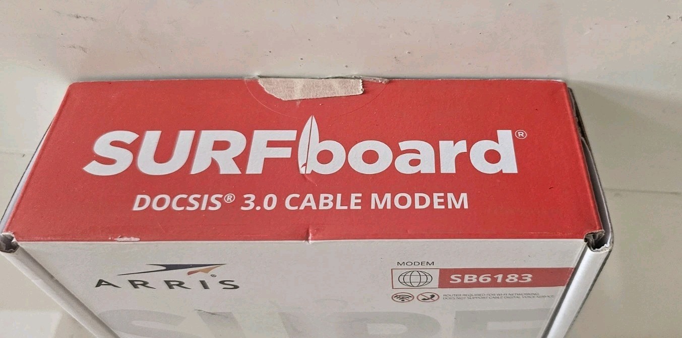 ARRIS SB6183 686 Mbps Cable Modem, White – 59243200300 No Power Supply