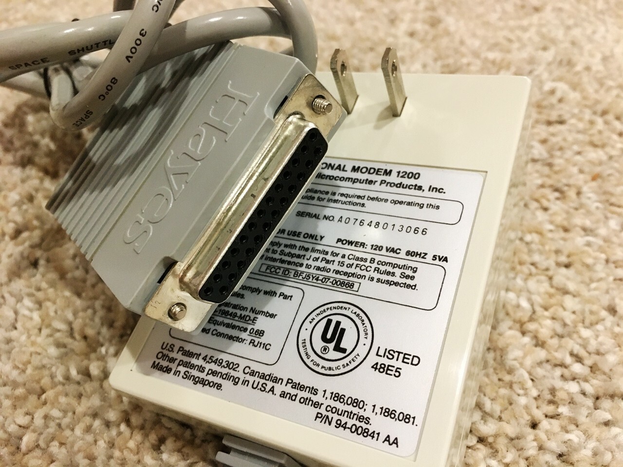 RARE Vintage Hayes Personal Modem 1200