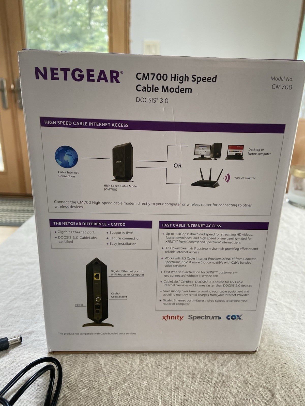 NETGEAR CM700-100NAS Cable Modem Speed To 800Mbps DOCSIS3.0 Xfinity Used Works