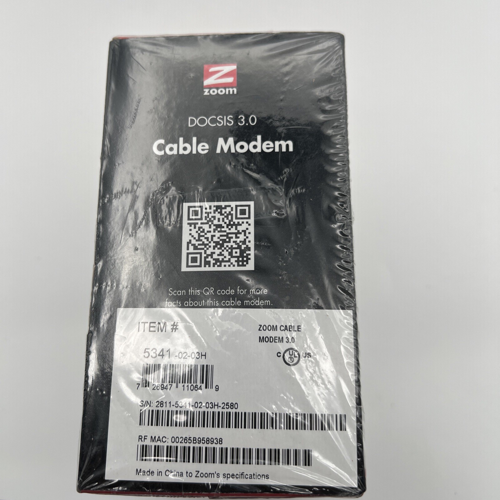 New Sealed Zoom Cable Modem Docsis 3.0 172 Mbps Speed – Model 5341-02-03H