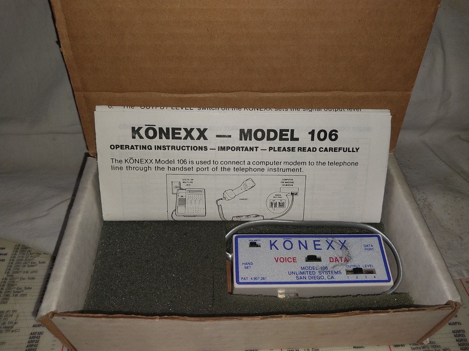 Unlimited Systems Konexx Model 106 Connection Device Phone Voice Data #F6