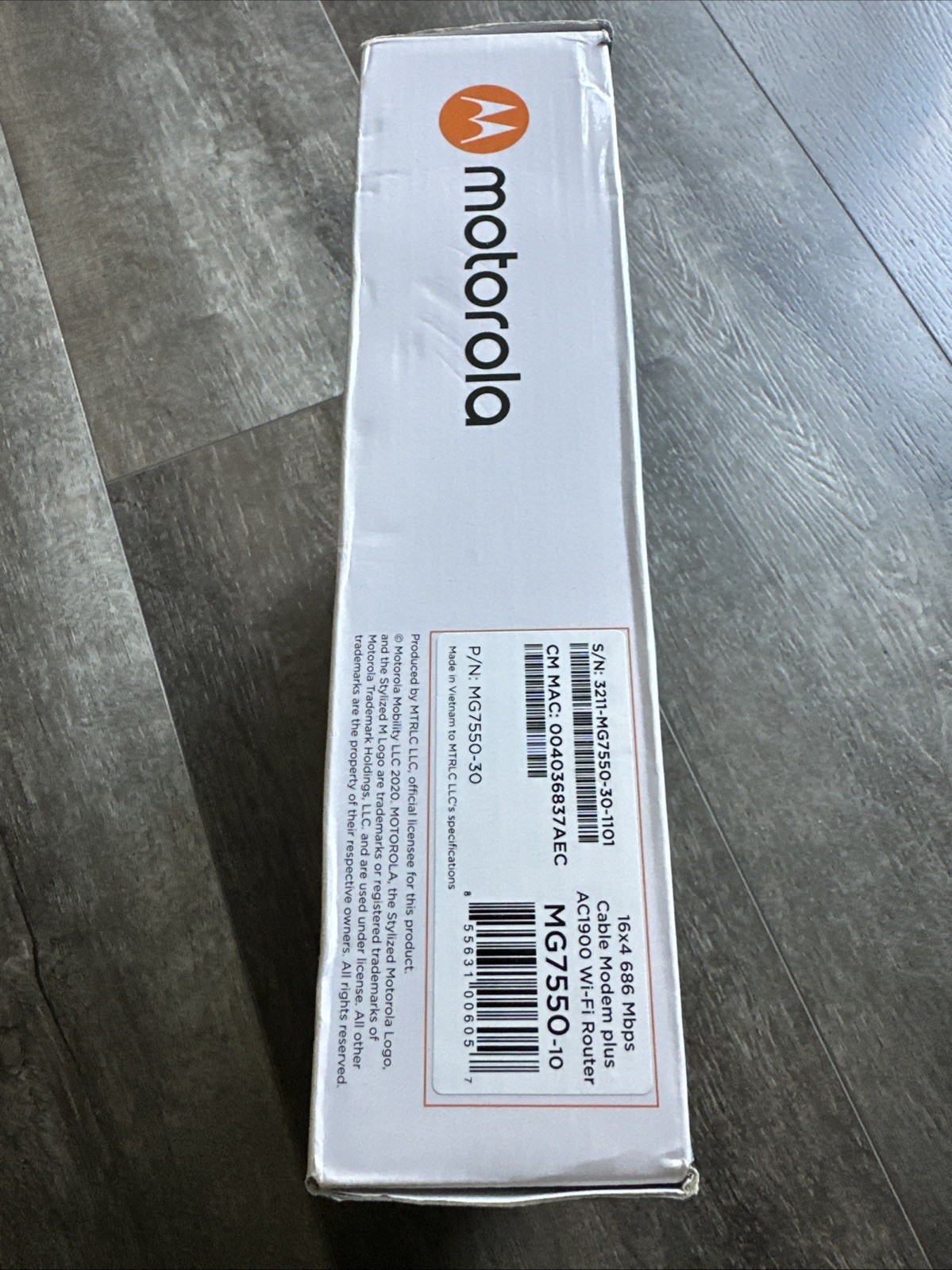 Motorola MG7550 16×4 DOCSIS 3.0 Cable Modem Plus AC1900 WiFi Router – New Sealed