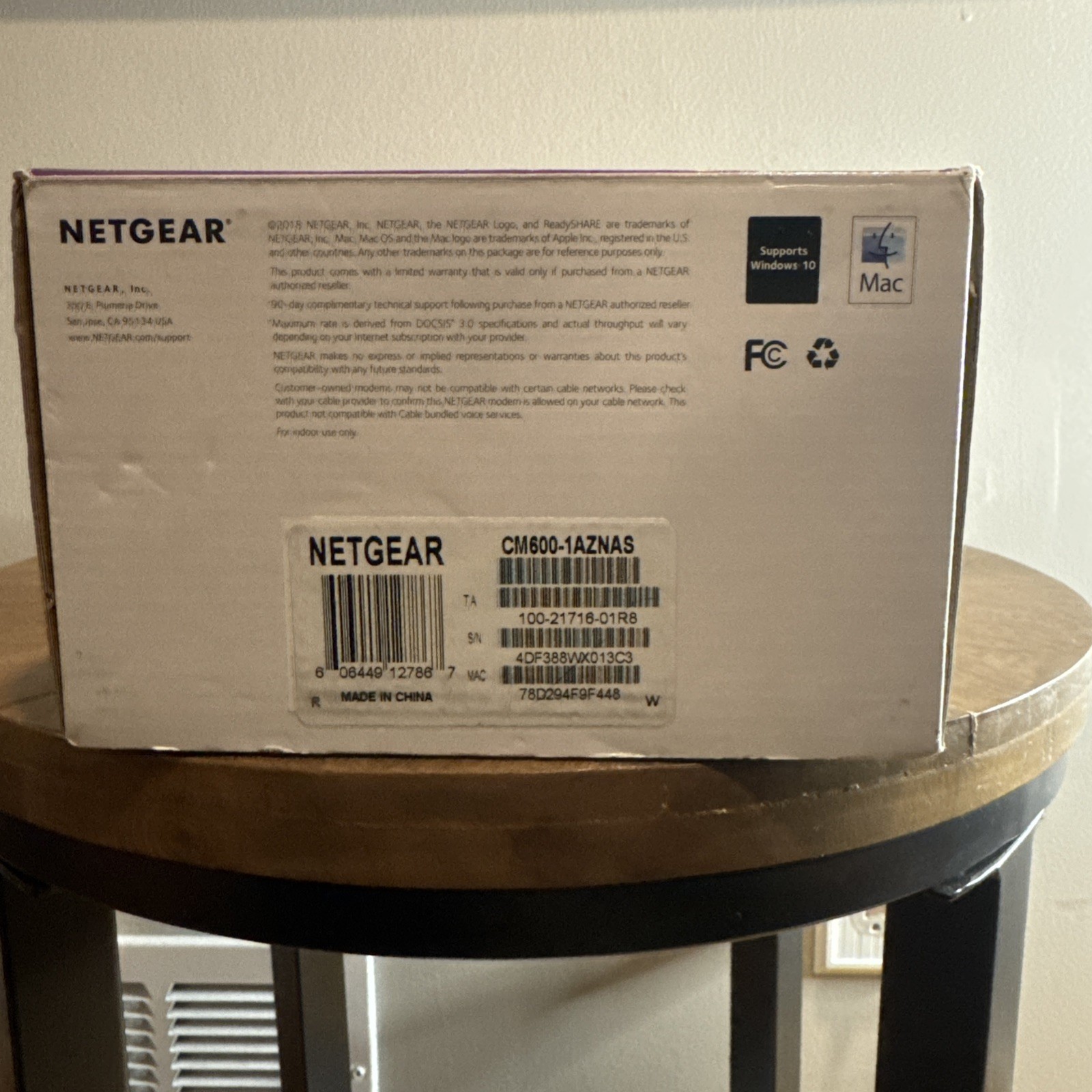 NETGEAR CM600 HIGH SPEED CABLE MODEM DOCSIS 3.0