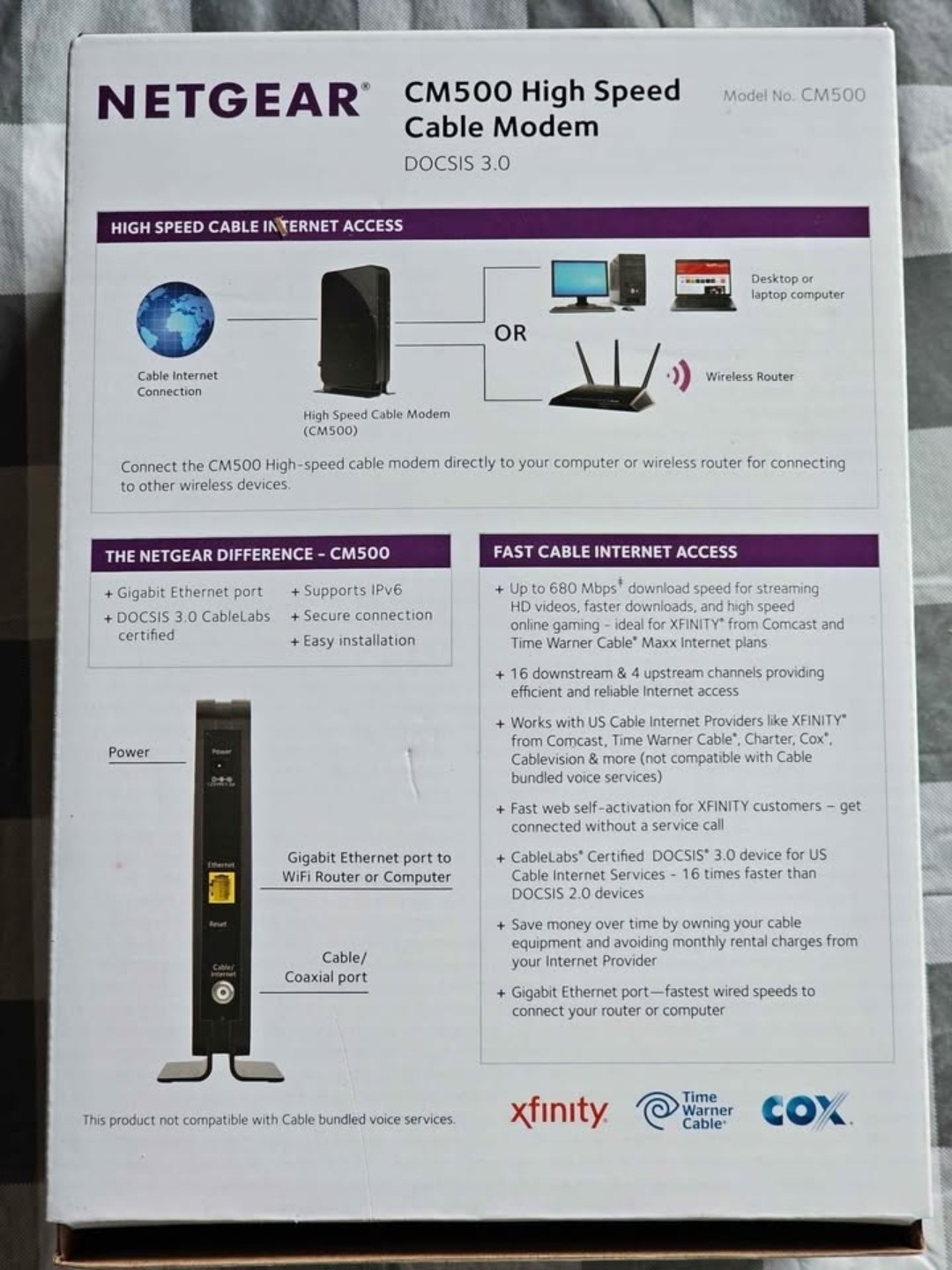 NETGEAR CM500 Black Cable Modem