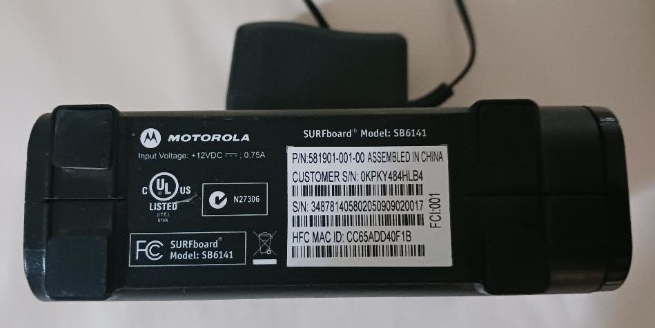 Motorola SURFboard (SB6141) 300 Mbps Modem