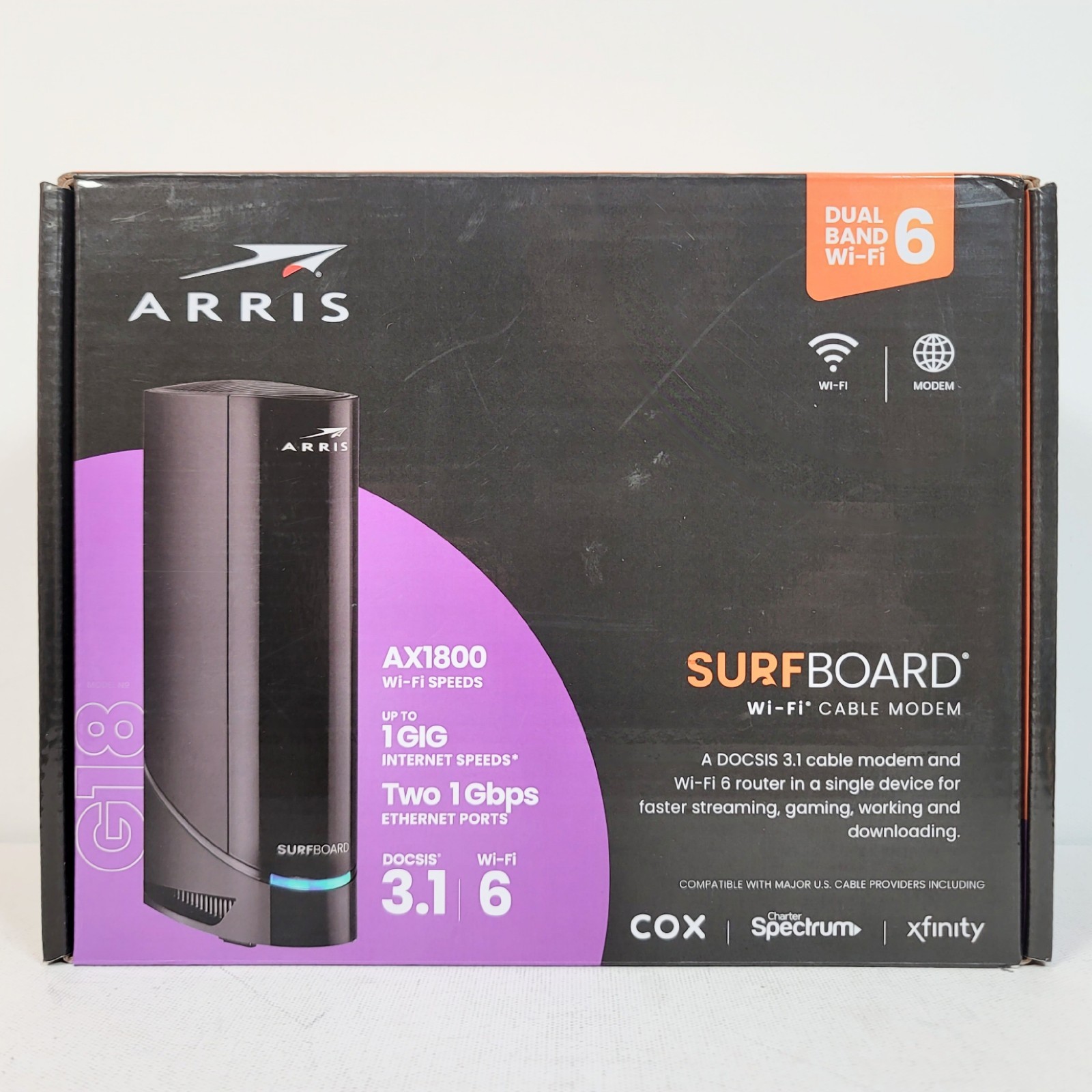 Arris G18 AX1800 WiFi 6 & DOCSIS 3.1 Cable Modem – SEALED – Free Shipping!