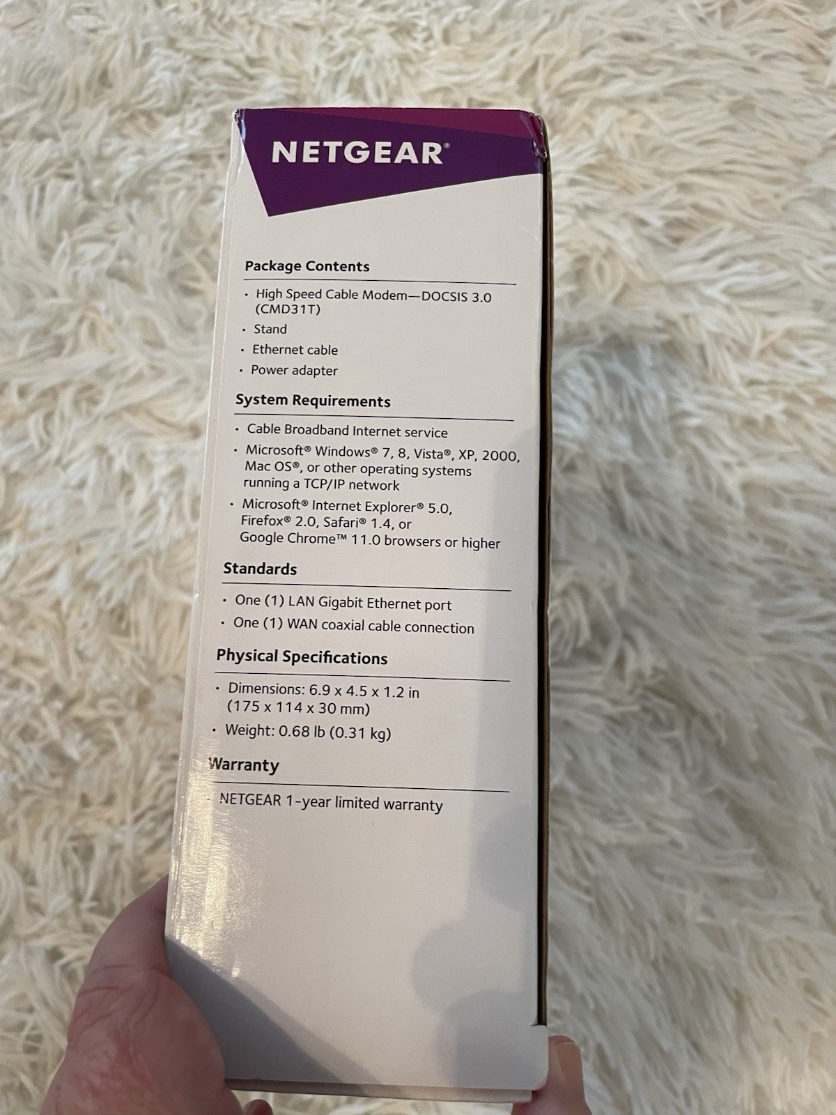 NETGEAR DOCSIS 3.0 – High Speed Cable Modem CMD31T