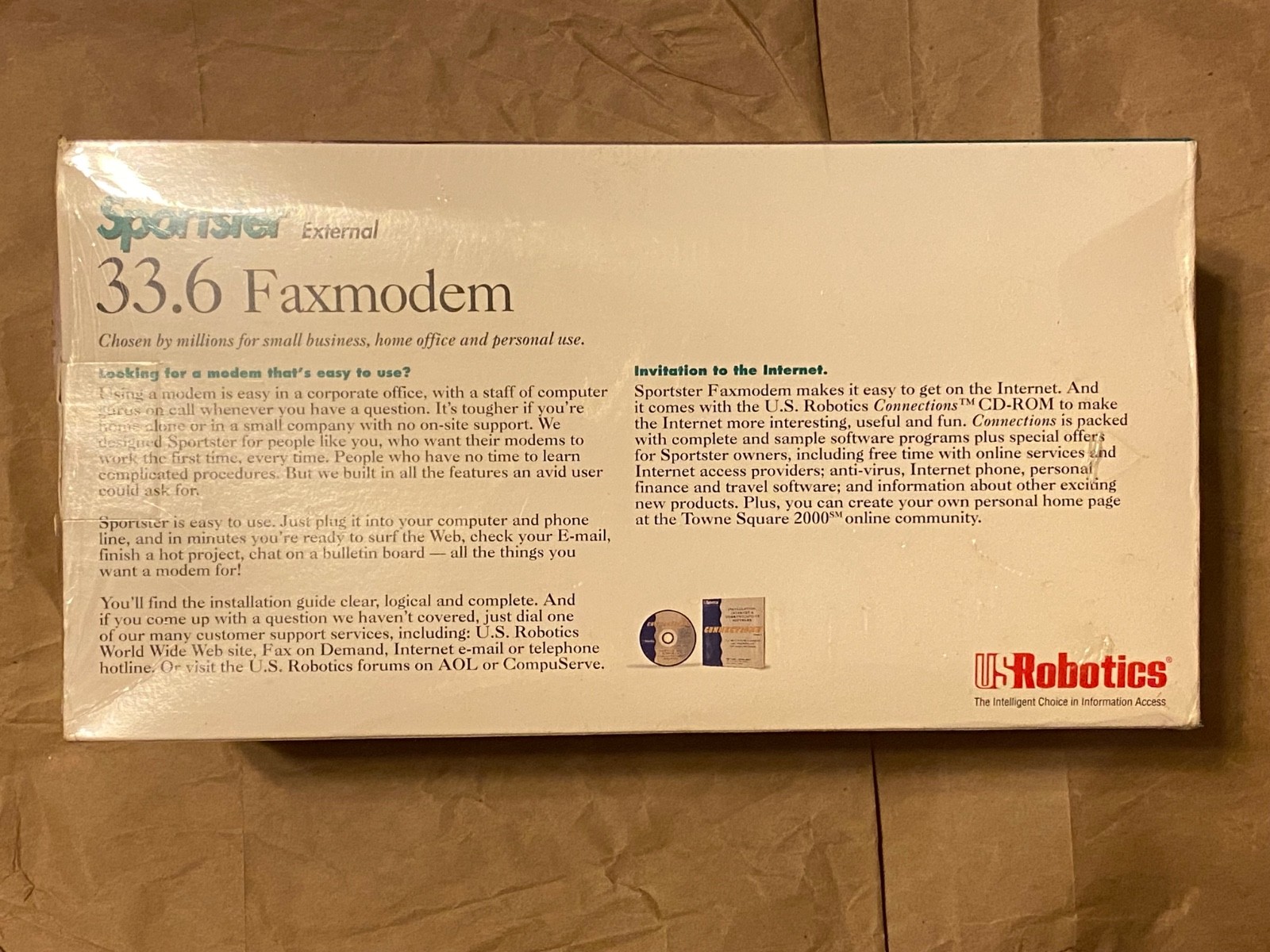 US Robotics Sportster 33.6 External Fax Modem – Factory Sealed Vintage Old Stock
