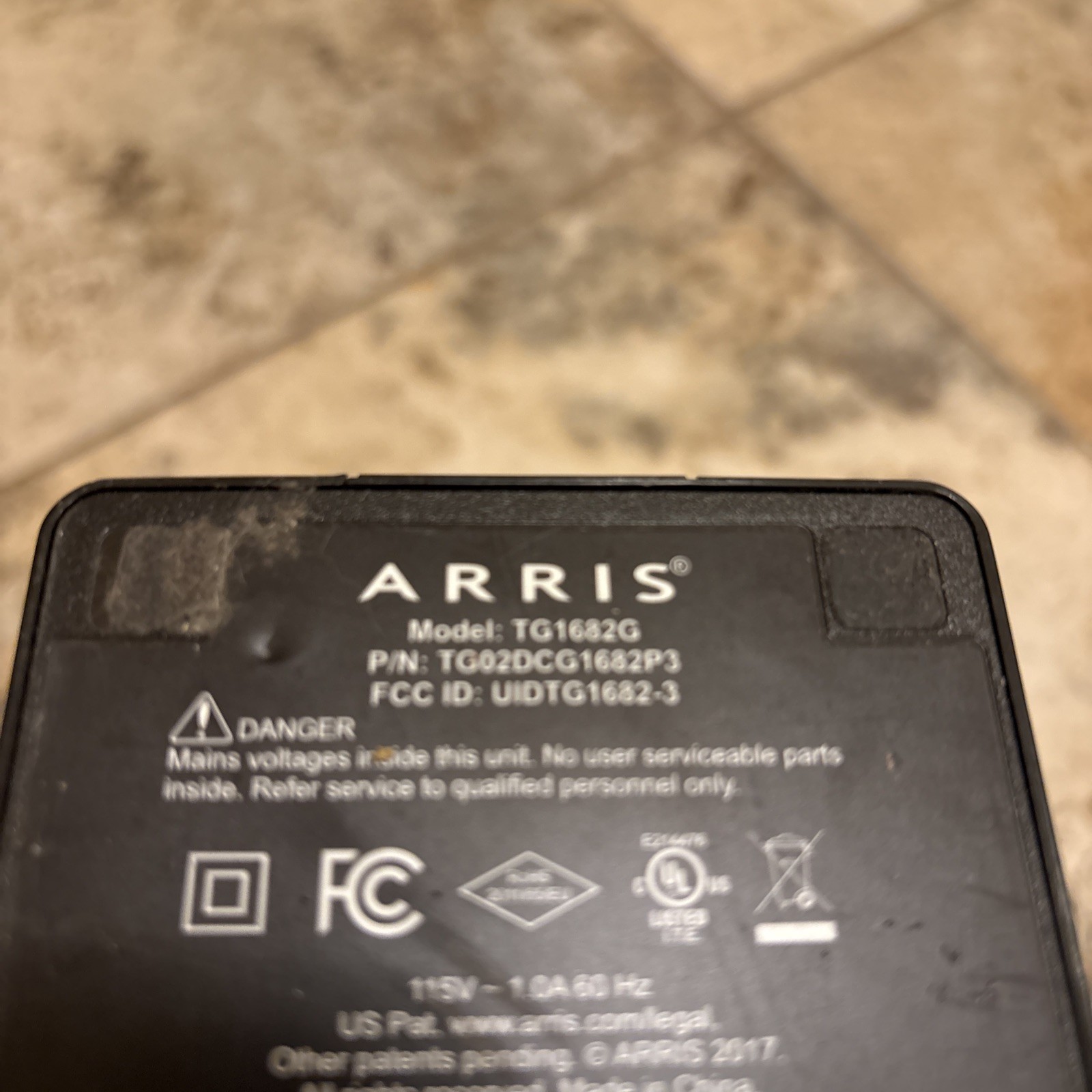 ARRIS Panoramic TG1682G Modem Wireless Dual Band Router Turns On Untested