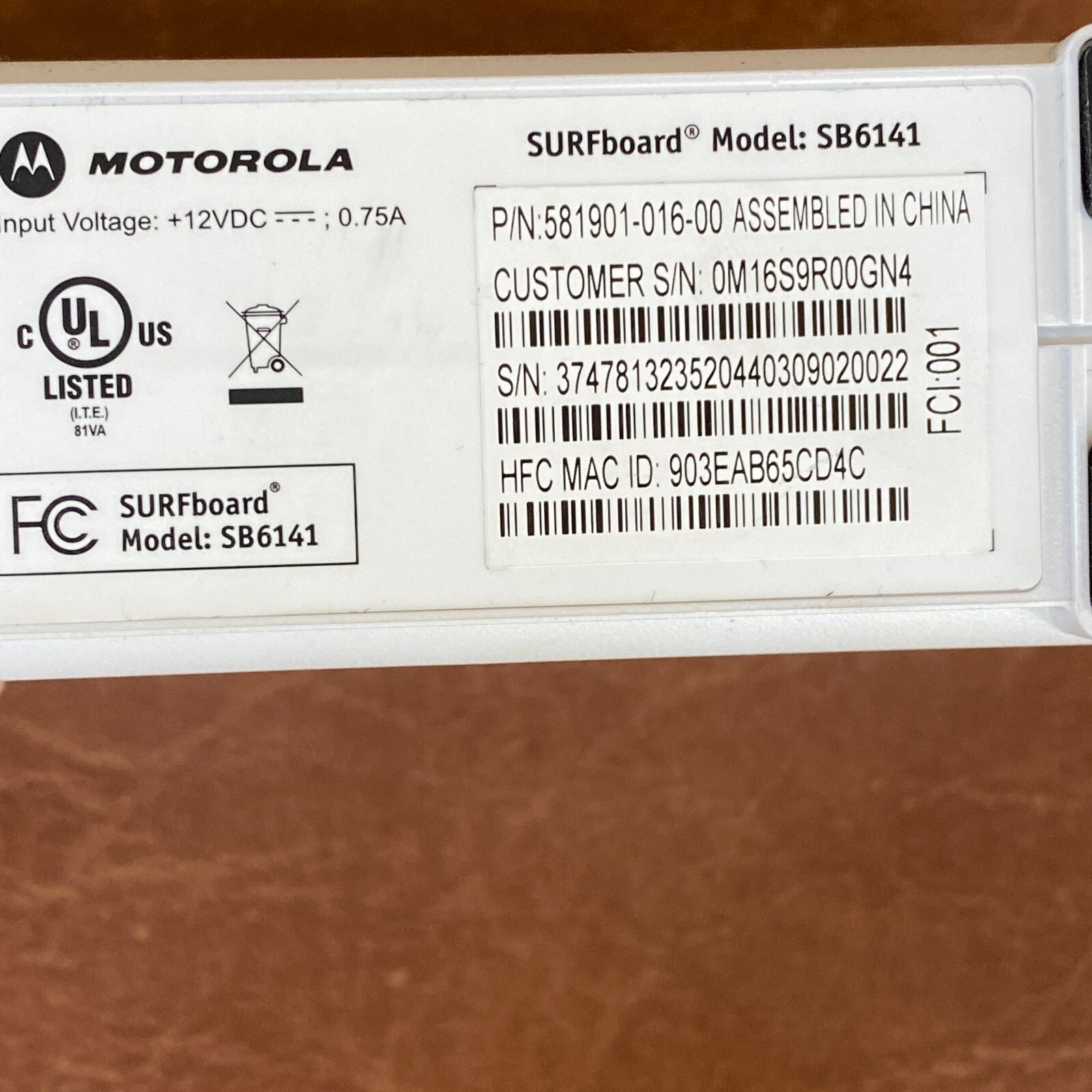 ARRIS SURFboard SB6141 Docsis 3.0 Cable Modem