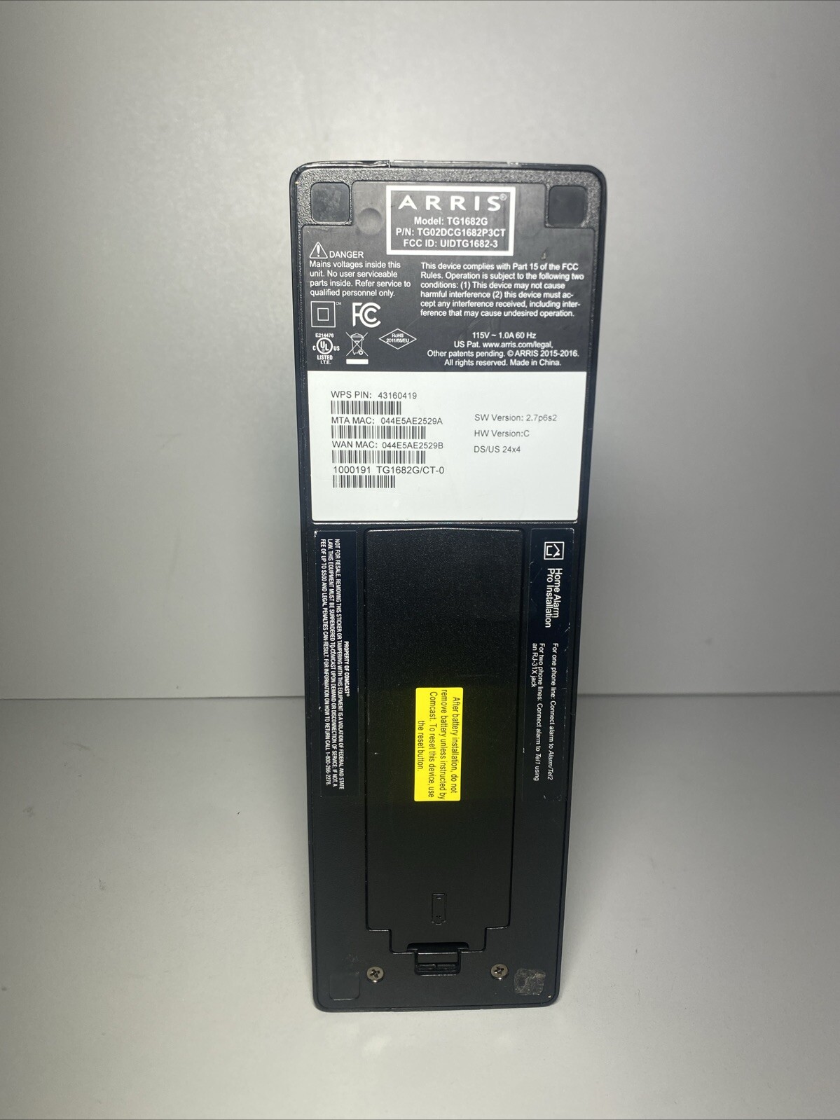 Xfinity Arris XB3 DualBand Wifi Router 802.11AC Cable Modem Black With Cord