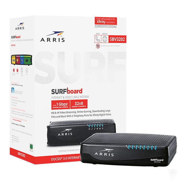 ARRIS SBV3202 Docsis 3.0 Voice Cable Modem – Black