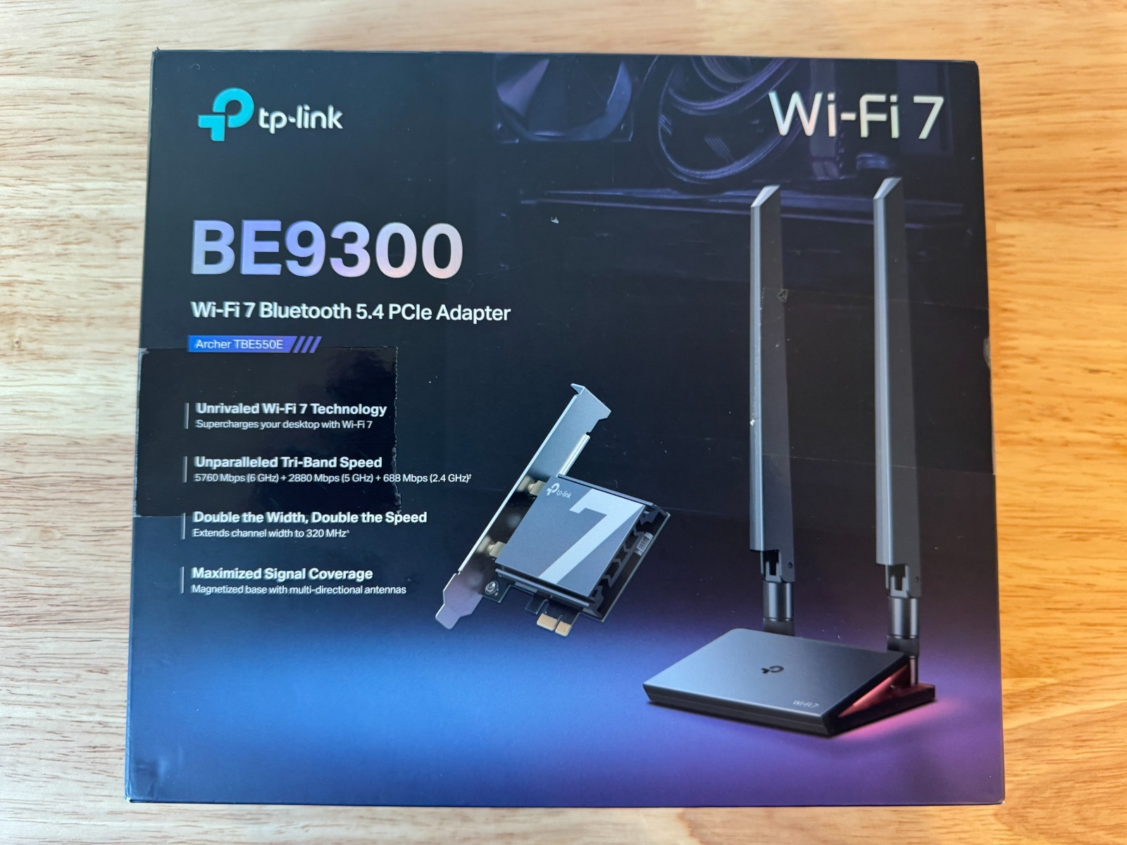 TP-Link BE9300 Wi-Fi 7 Bluetooth PCIe Adapter Tri-Band Bluetooth 5.4 TBE550E(US)