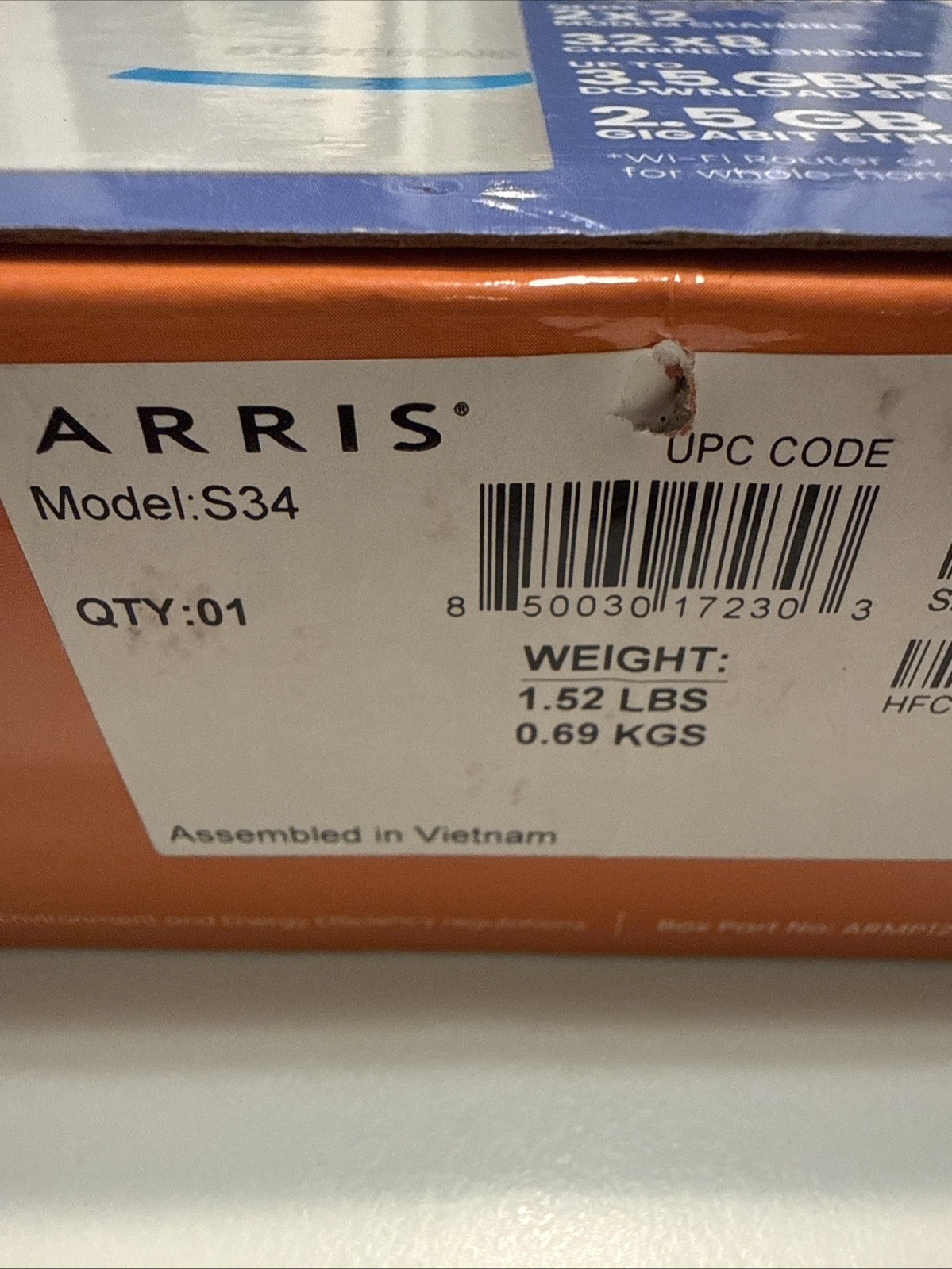[Open Box] ARRIS Surfboard S34 DOCSIS 3.1 Multi-Gigabit Cable Modem