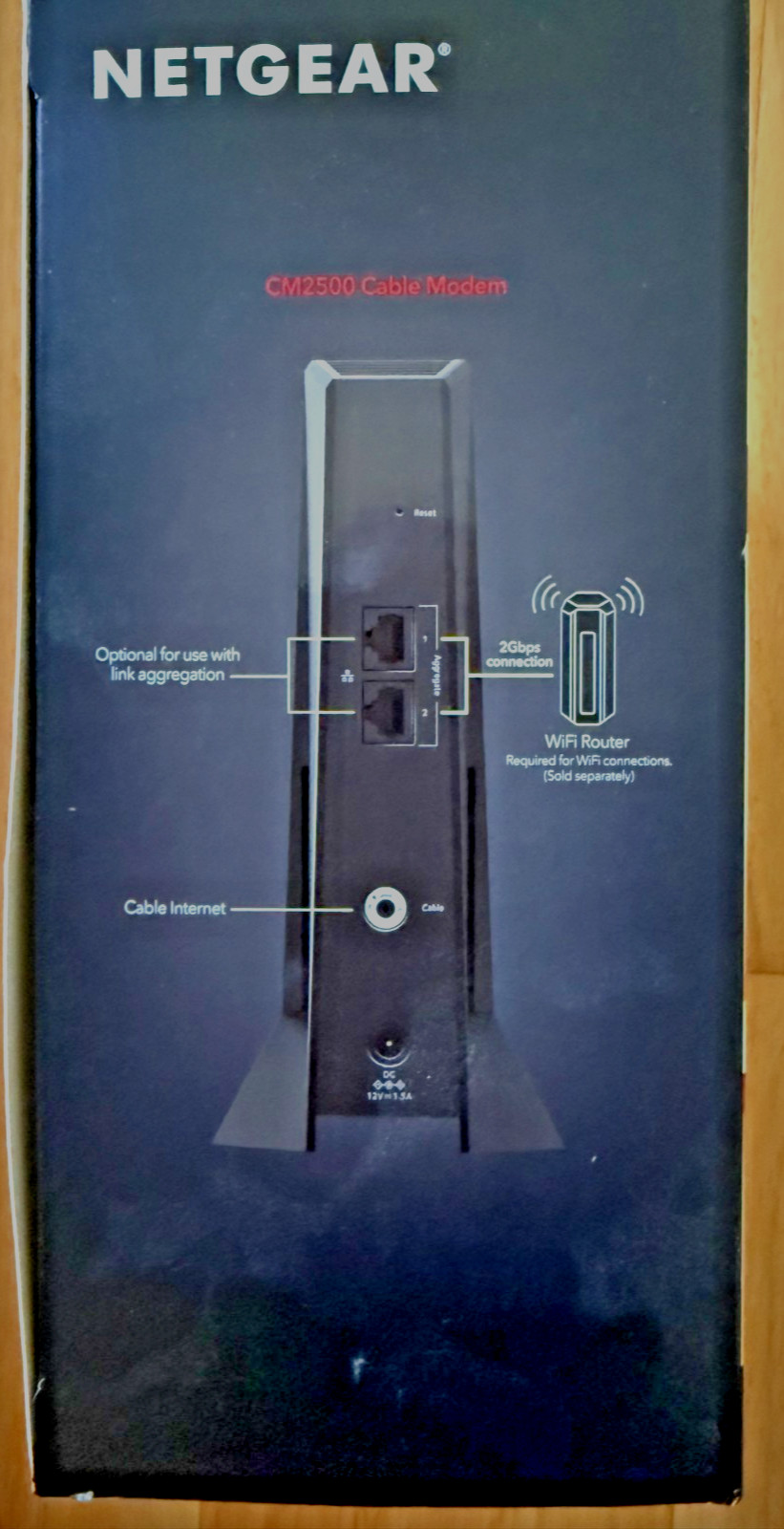 Used Nighthawk CM2500 Highspeed Cable modem w/ Link aggregation up to 2.5Gbps DL