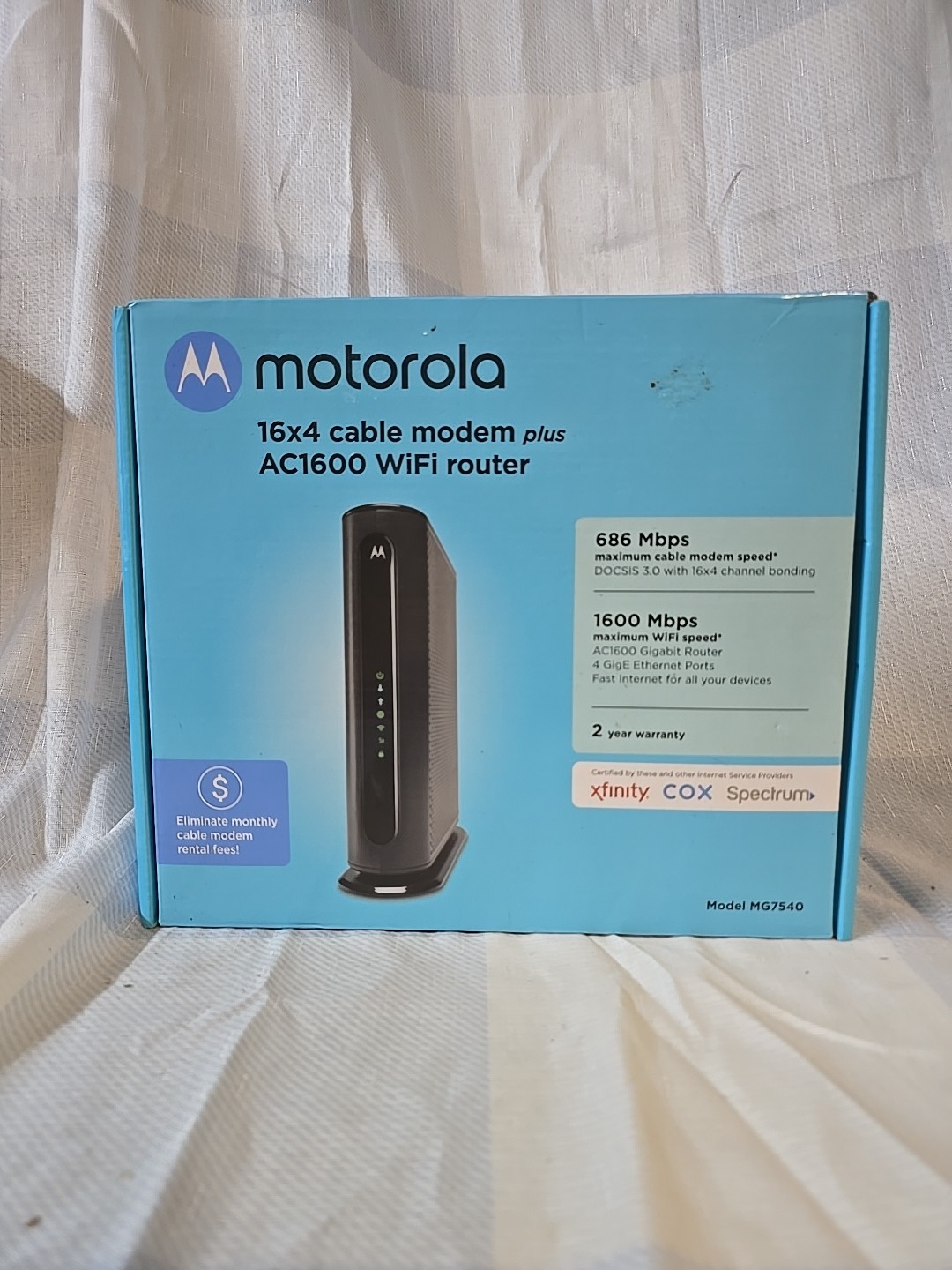 Motorola MG7540-10 16×4 Cable Modem – Black