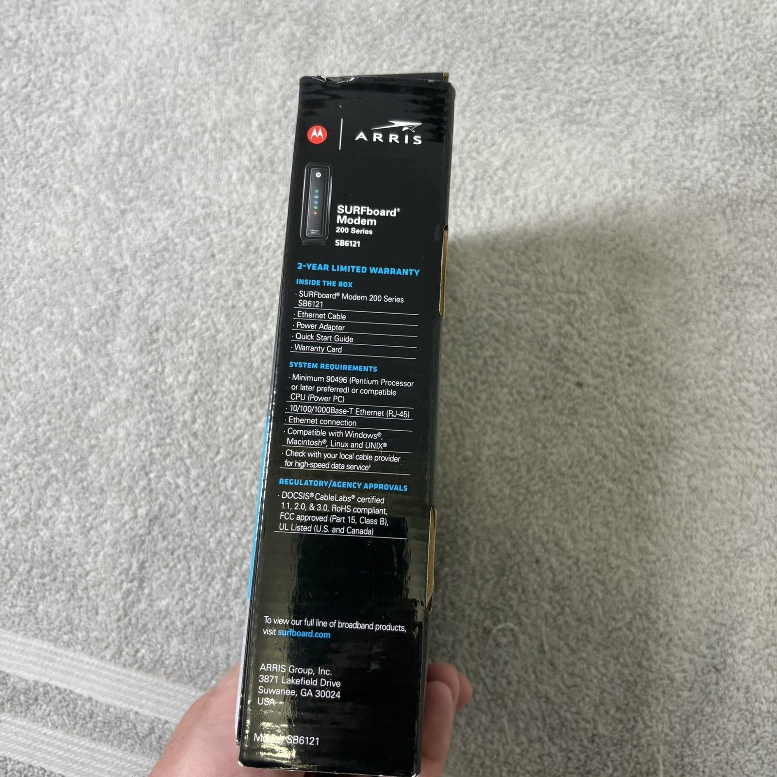Motorola Arris SURFboard SB6121 DOCSIS 3.0 Cable Modem High Speed Ethernet