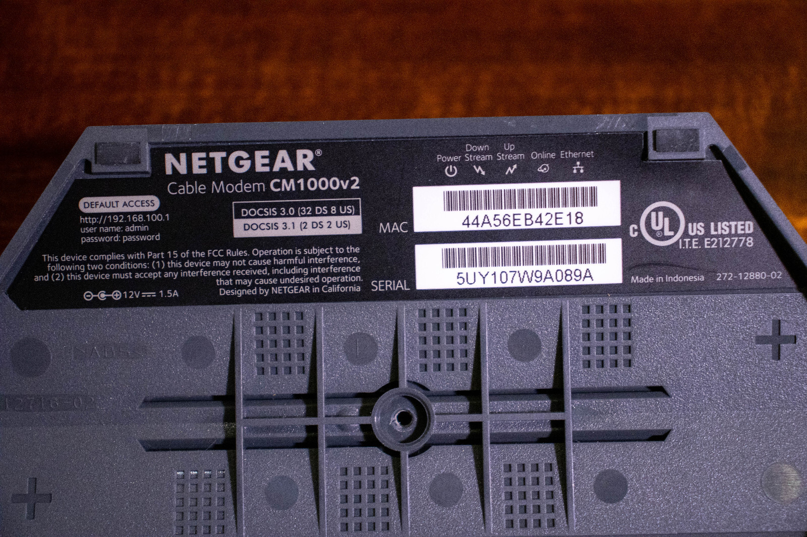 NETGEAR Nighthawk CM1000V2 Cable Modem with Power Supply