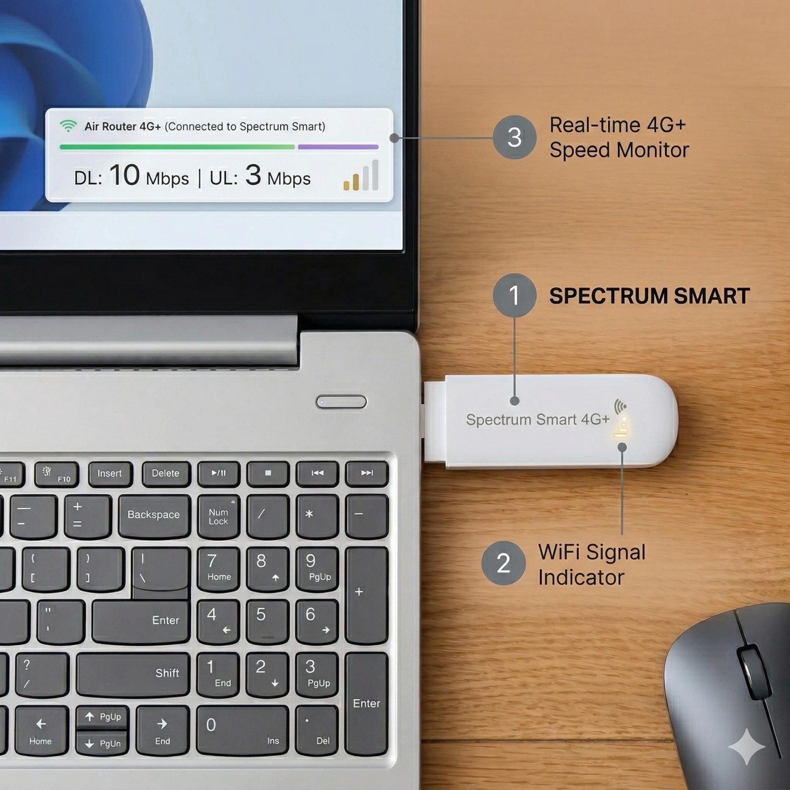 4G LTE USB Cellular WiFi Hotspot with SIM Card – Creates WiFi from Mobile Dat…