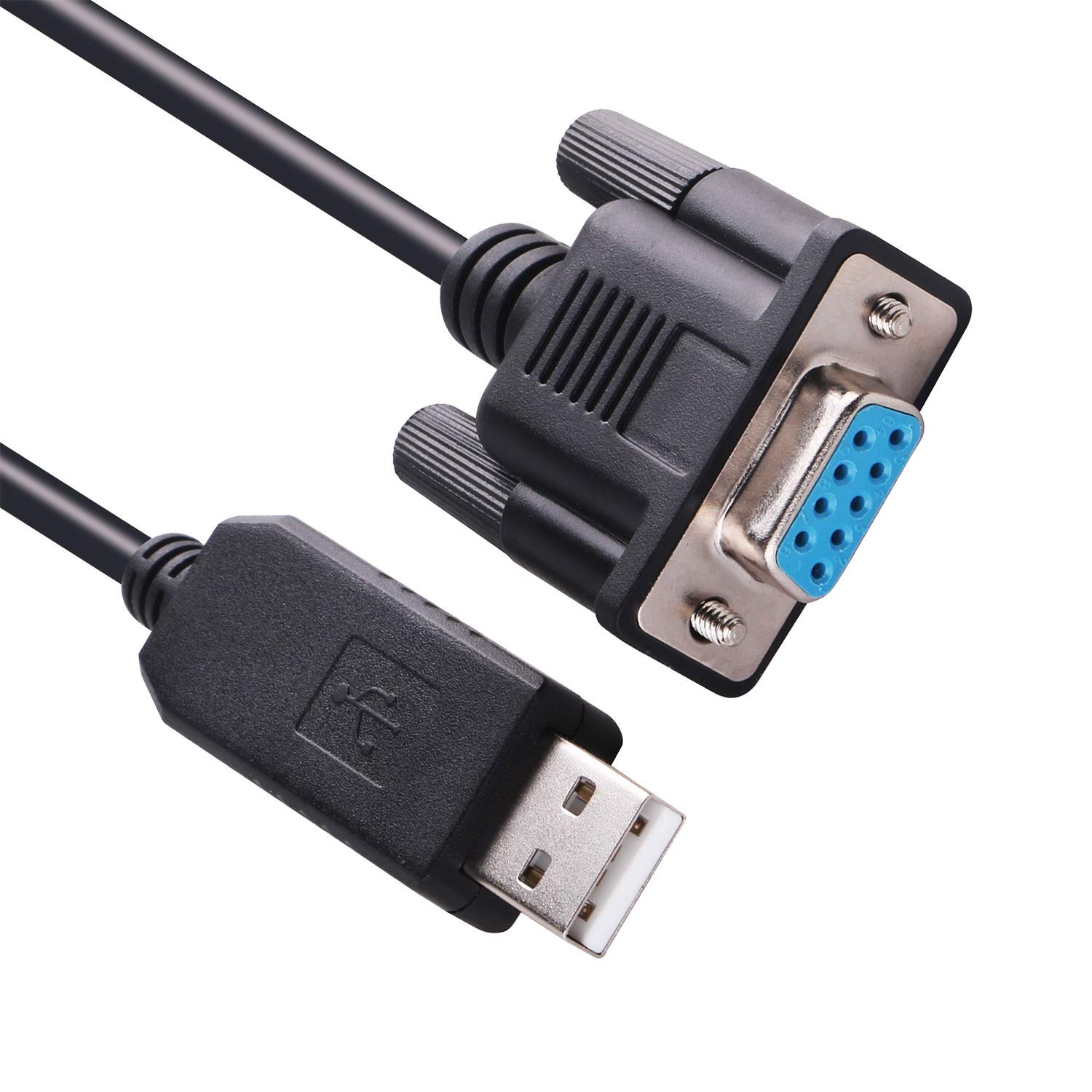 USB to RS-232 DB9 Female 9 Pin Null Modem Rollover Serial Adapter Cable 6ft