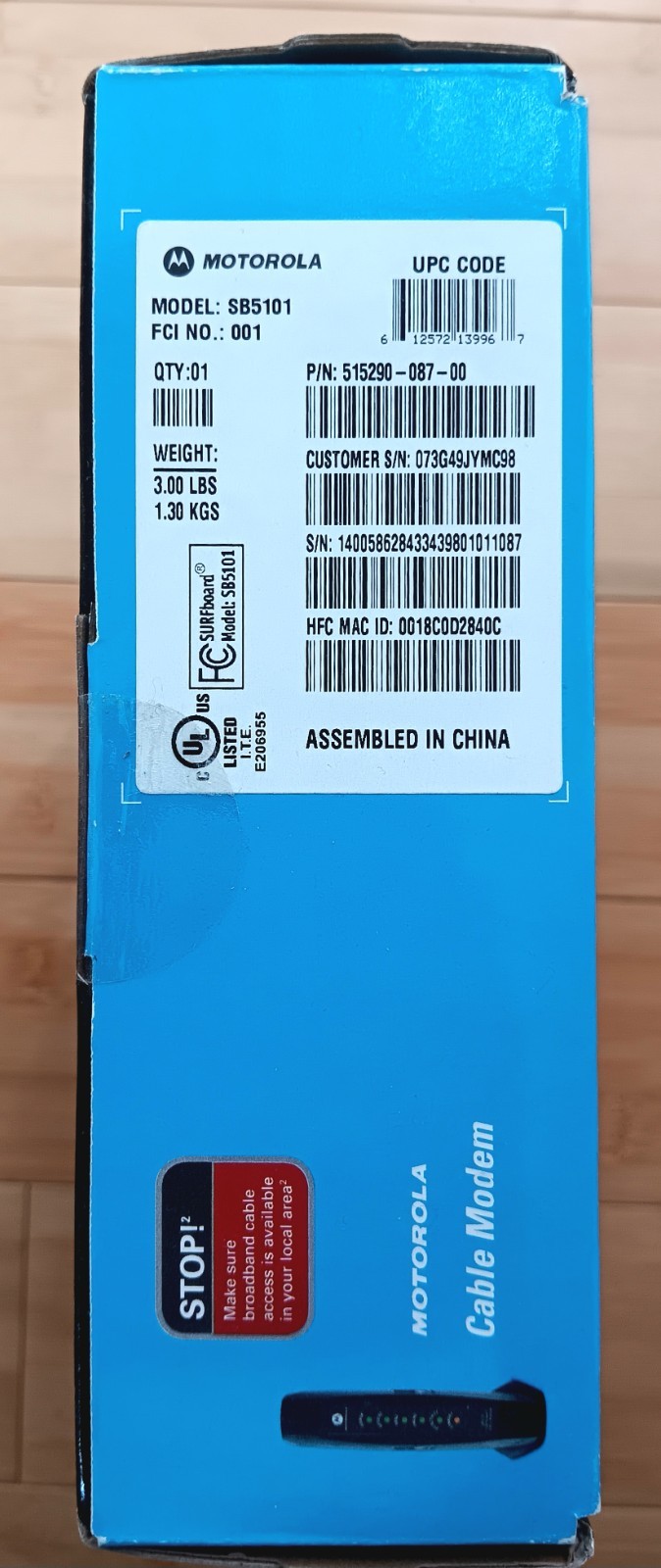 Motorola SURFboard SB5101 Cable Modem (Factory sealed)