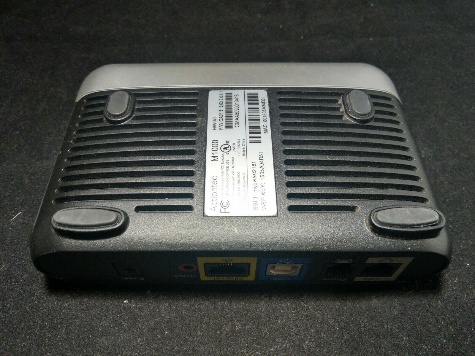 ACTIONTEC M1000 DSL Modem – Missing Power Supply and Packaging