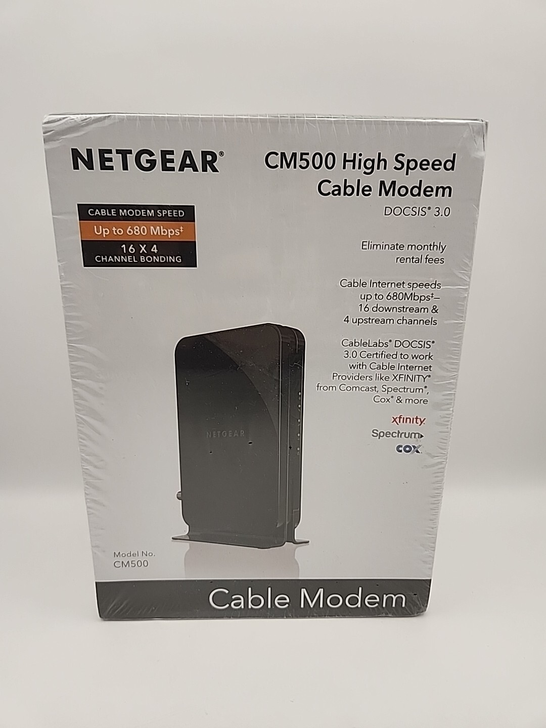 NEW Netgear High-Speed Cable Modem DOCSIS 3.0 680Mbps Download Speed Black