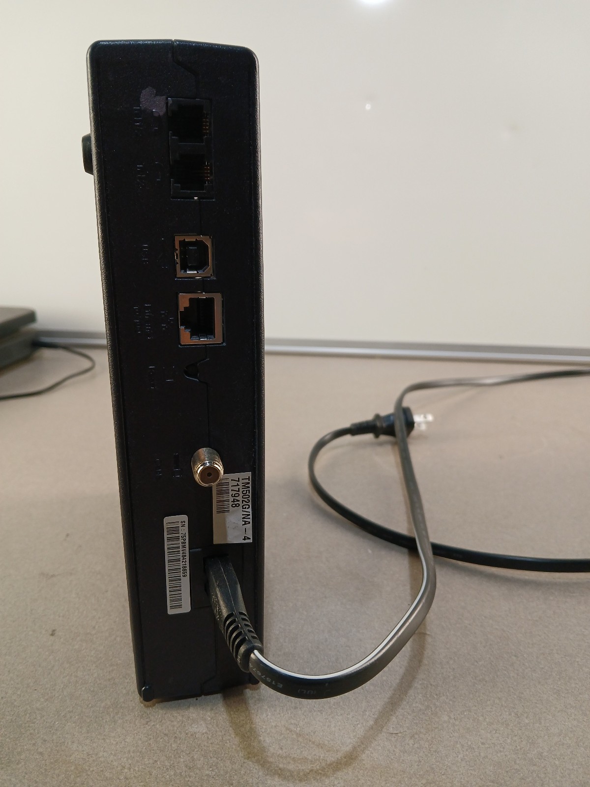 ARRIS Telephoney Modem TM502G With AC Power Cord & Battery Backup
