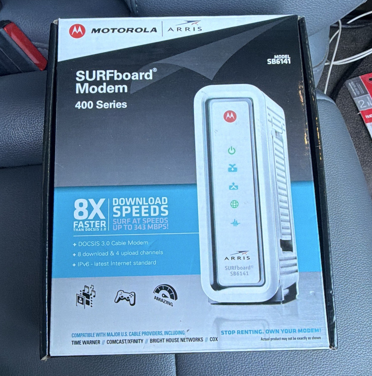 Motorola SURFboard SB6141 DOCSIS 3.0 Cable Modem 343 Mbps IPv6 White
