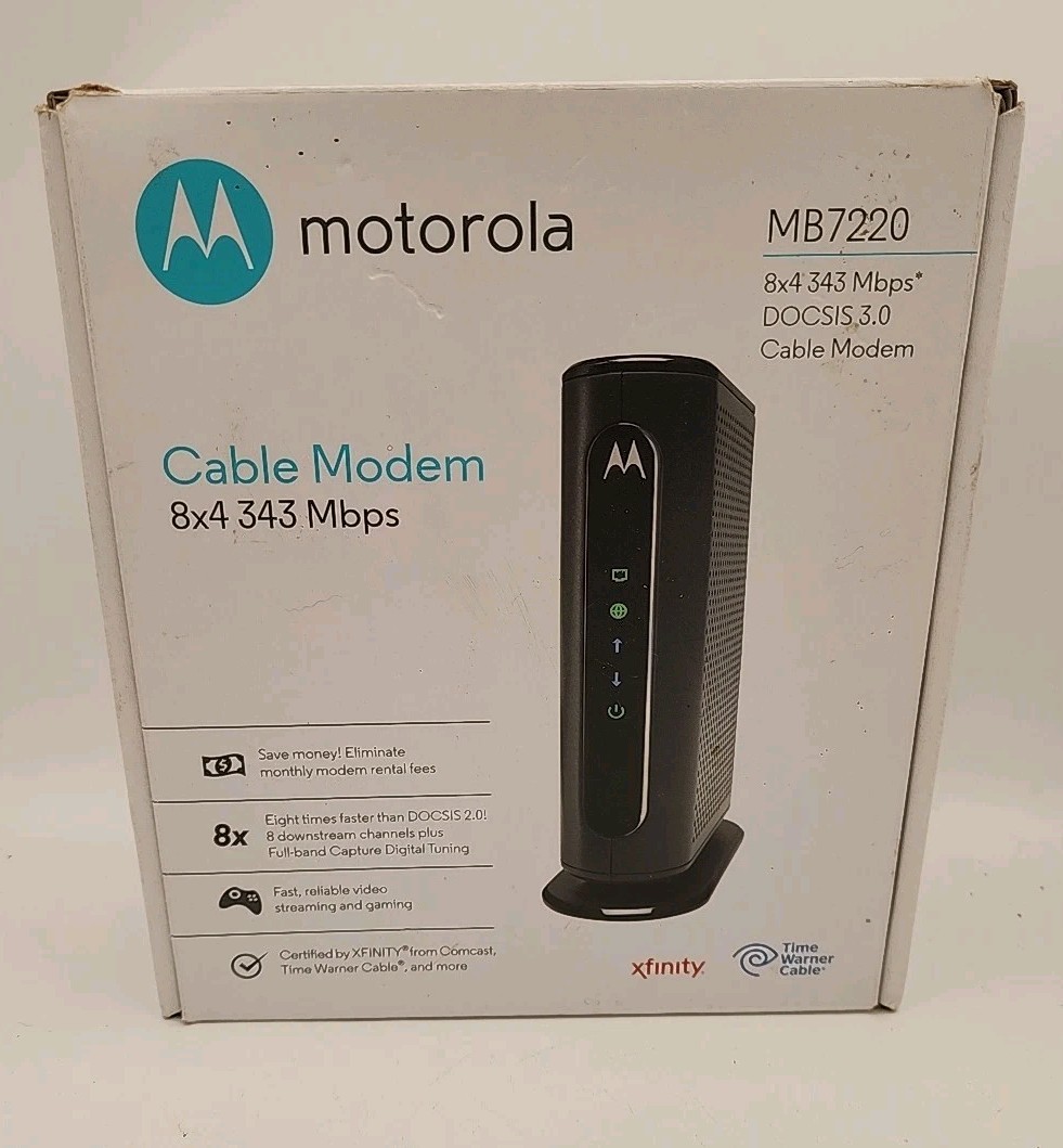 MOTOROLA CABLE MODEM 8X4 343 Mbps MB7220 DOCSIS 3.0