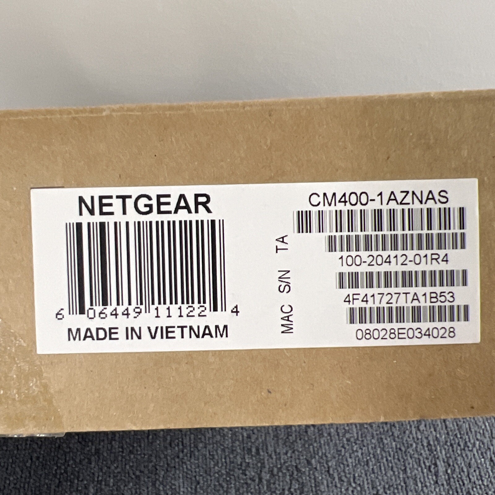 Netgear Modem DOCSIS 3.0 Cable Modem Xfinity-Time Warner CM400AZNA