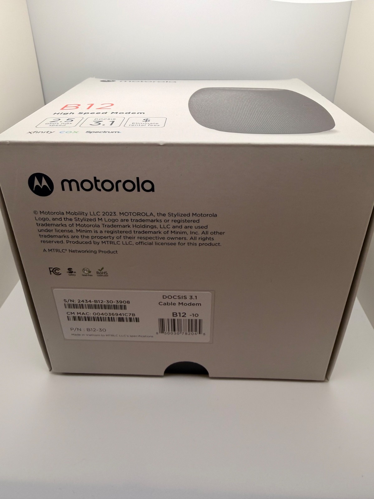 Motorola B12 – Advanced Compact Cable Modem 2500 Mbps Max2.5 Gbps Port MB8611