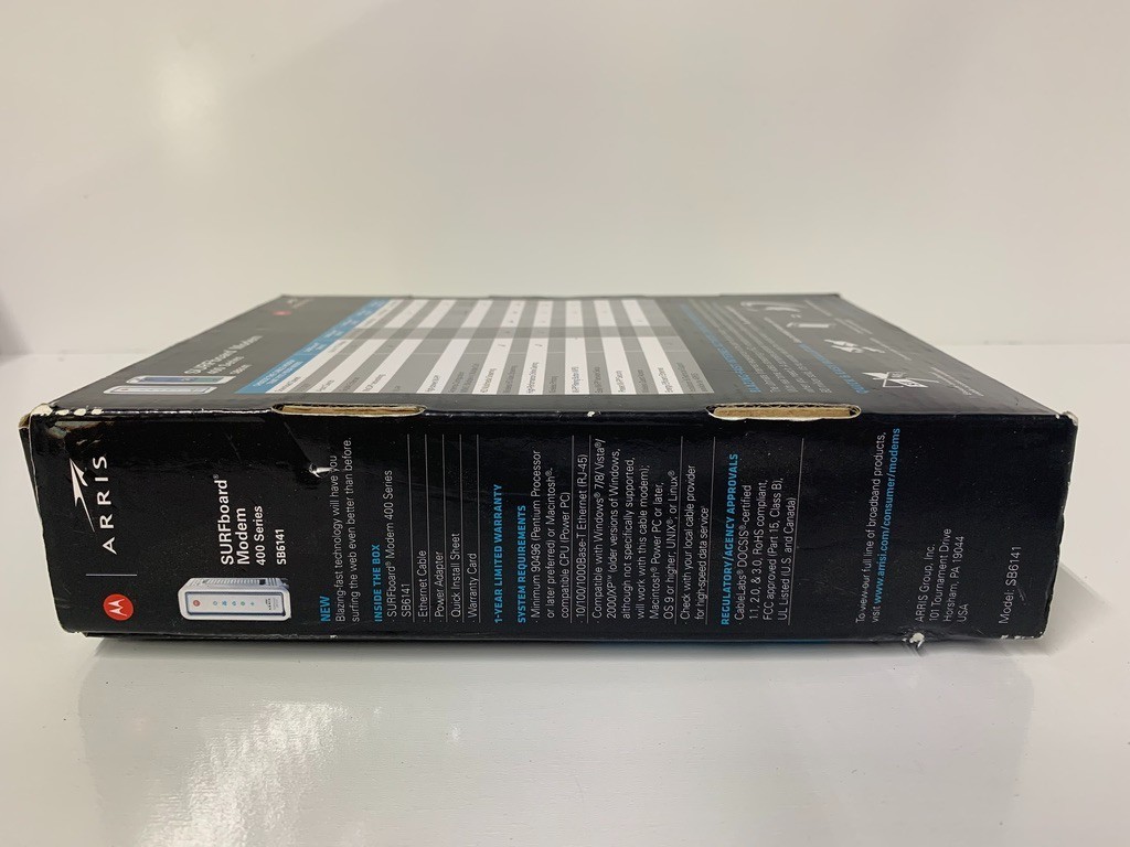 **Motorola Arris SURFBoard Wi-Fi Modem 400 Series Model: SB6141 (NEW Open Box)