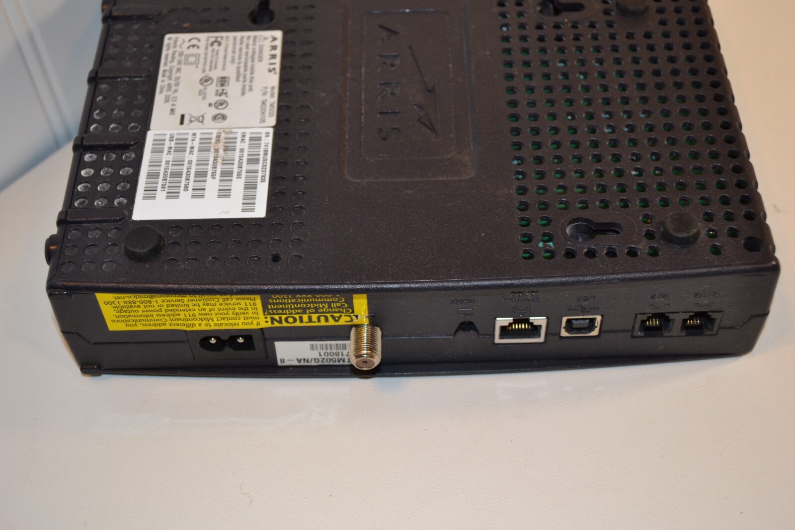 Arris Model TM502G Wireless Telephony Modem – Black TM02DH105 – no cord