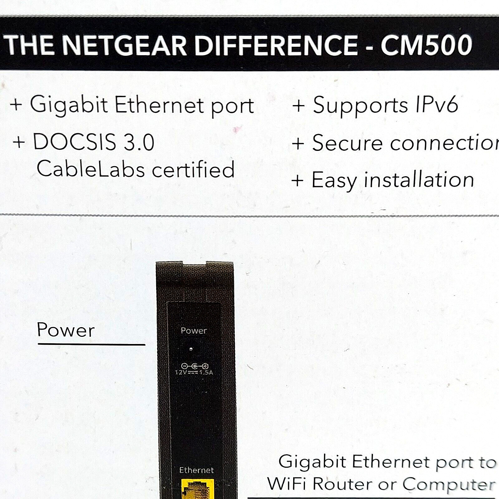 NETGEAR CM500-1AZNAS 16×4 DOCSIS 3.0 Cable Modem Max Download Speeds 686mbps