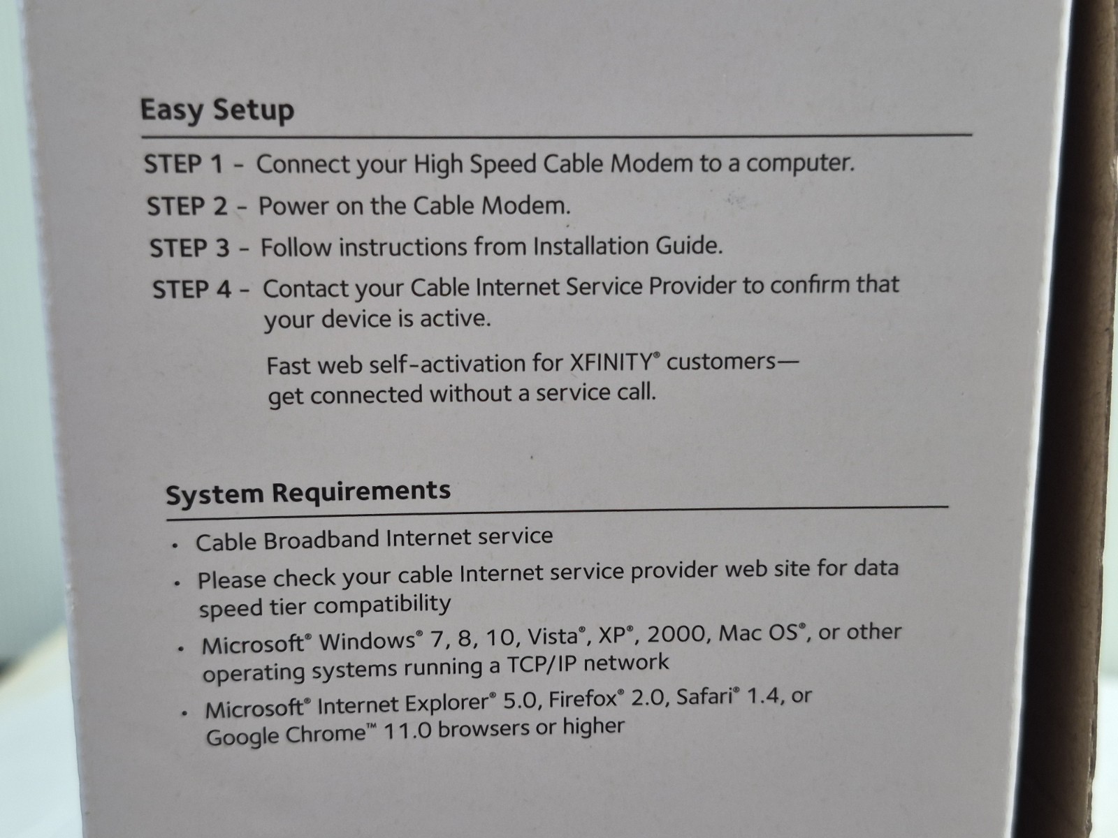 Netgear CM700 High Speed Cable Modem
