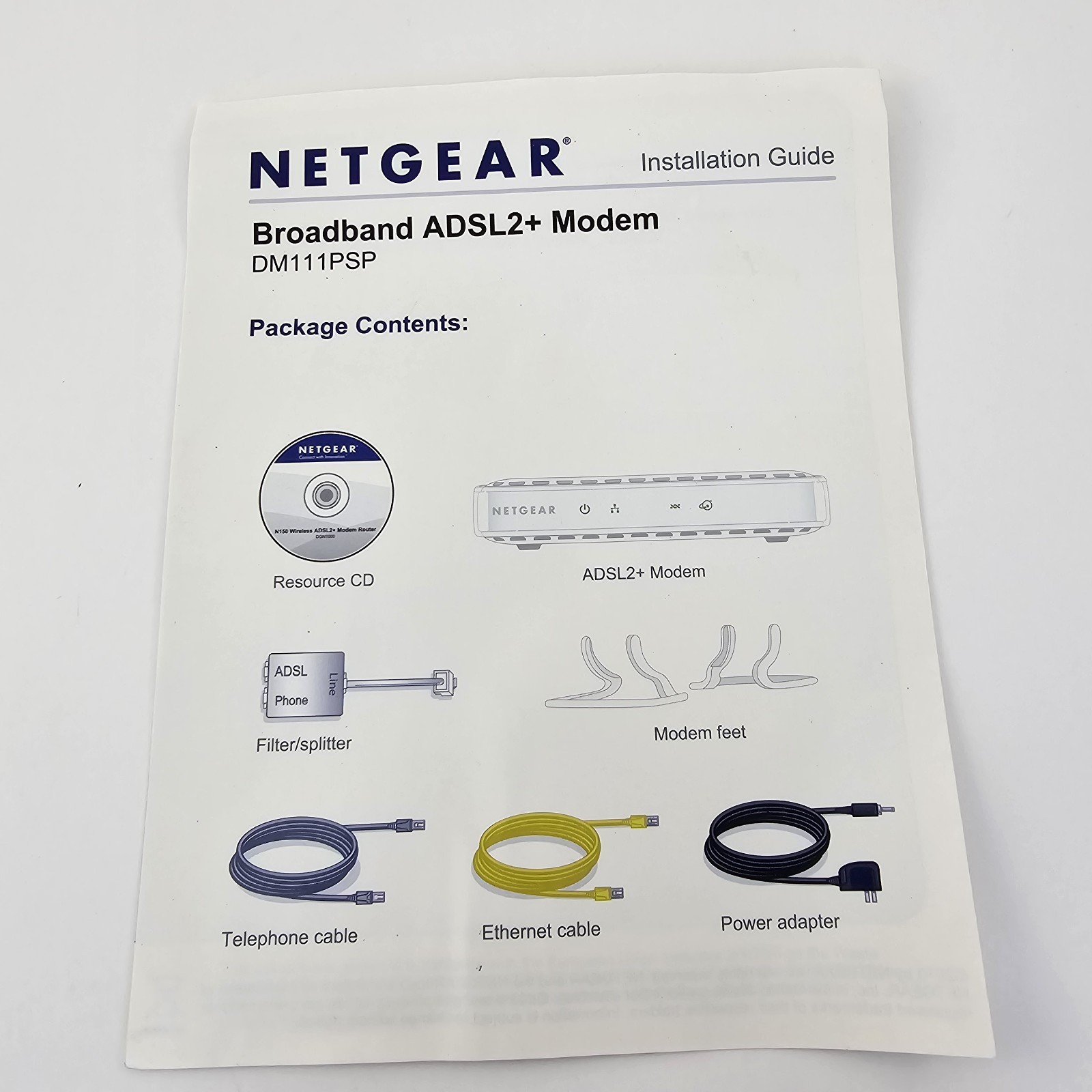 Netgear DM111PSP-100NAS ADSL2+ Wired Modem Single Ethernet Port, DSL Broadband