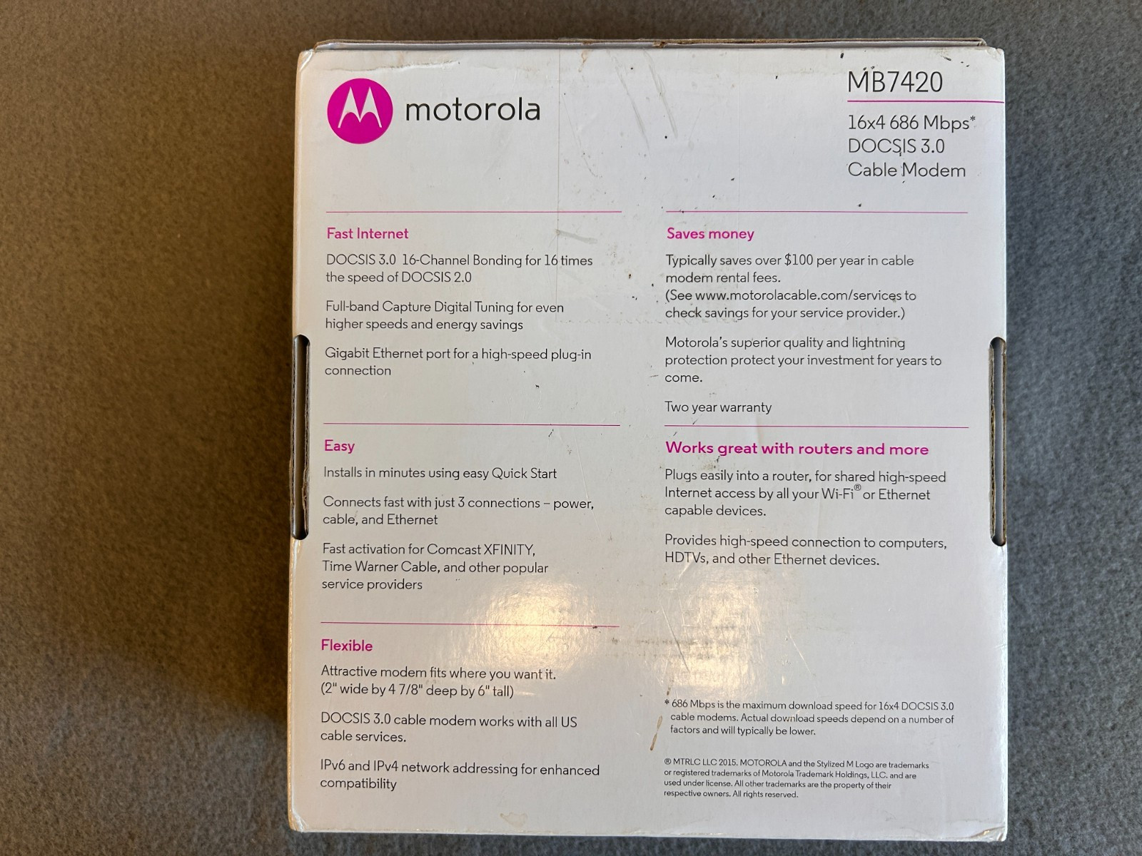 Motorola MB742010 686mbps DOCSIS 3.0 Cable Modem