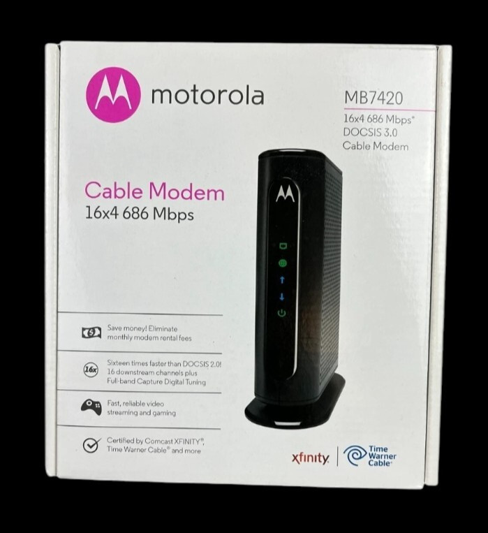 Motorola MB742010 686mbps DOCSIS 3.0 Cable Modem New Open Box