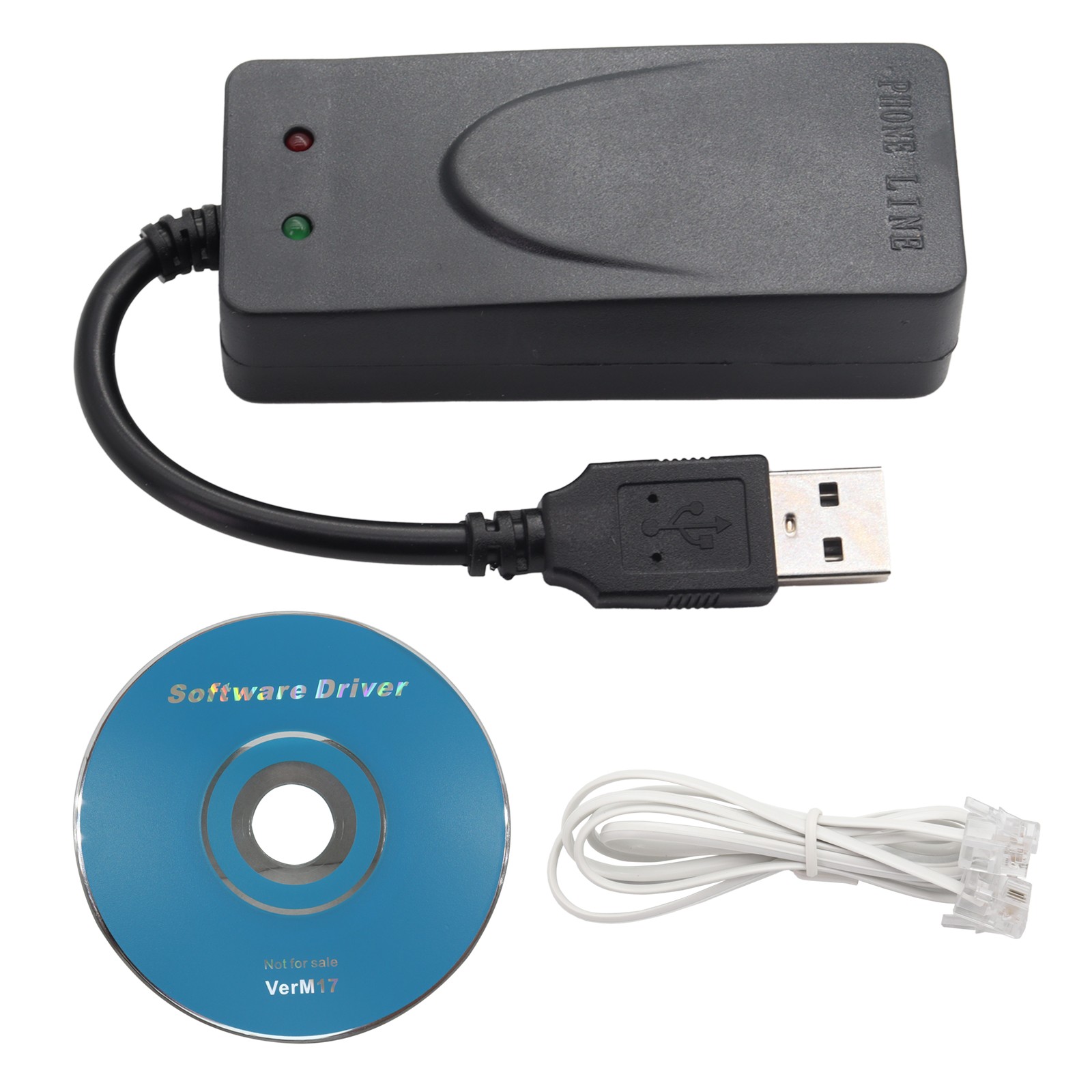 USB 56K V.92 Fax Modem External Data Dial-Up Internet Caller ID Plug & Play