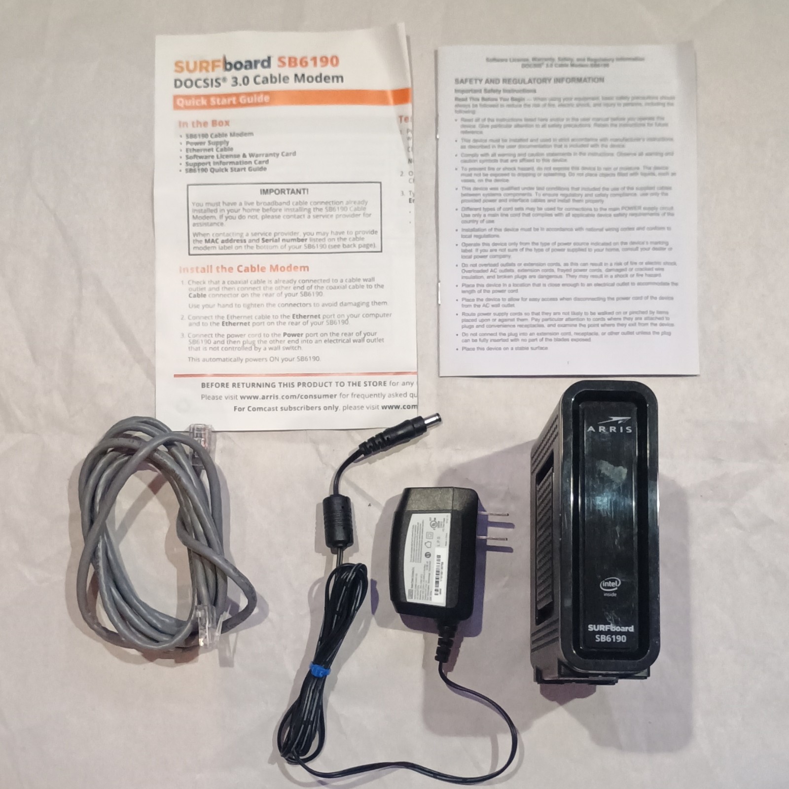 ARRIS SURFboard SB6190 DOCSIS 3.0 Cable Modem