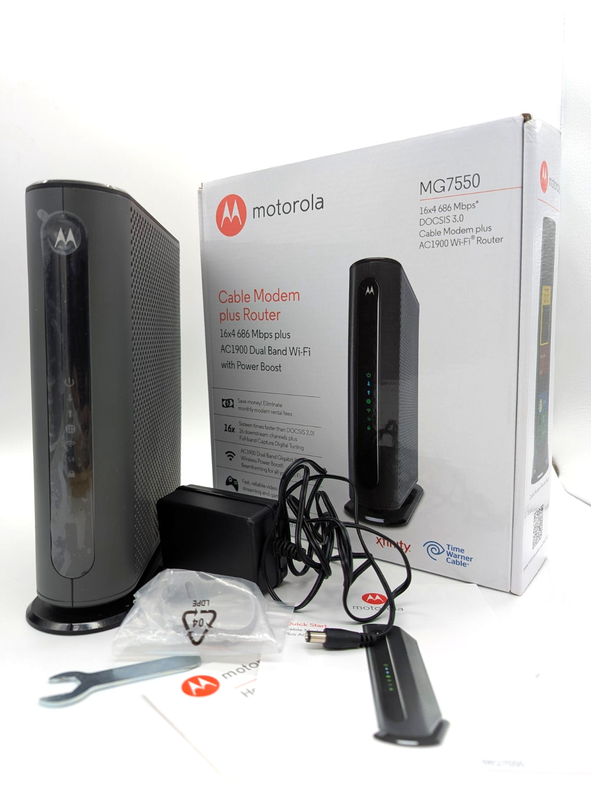 Motorola MG7550 16×4 Cable Modem Plus AC1900 Dual Band WiFi Router DOCSIS 3.0