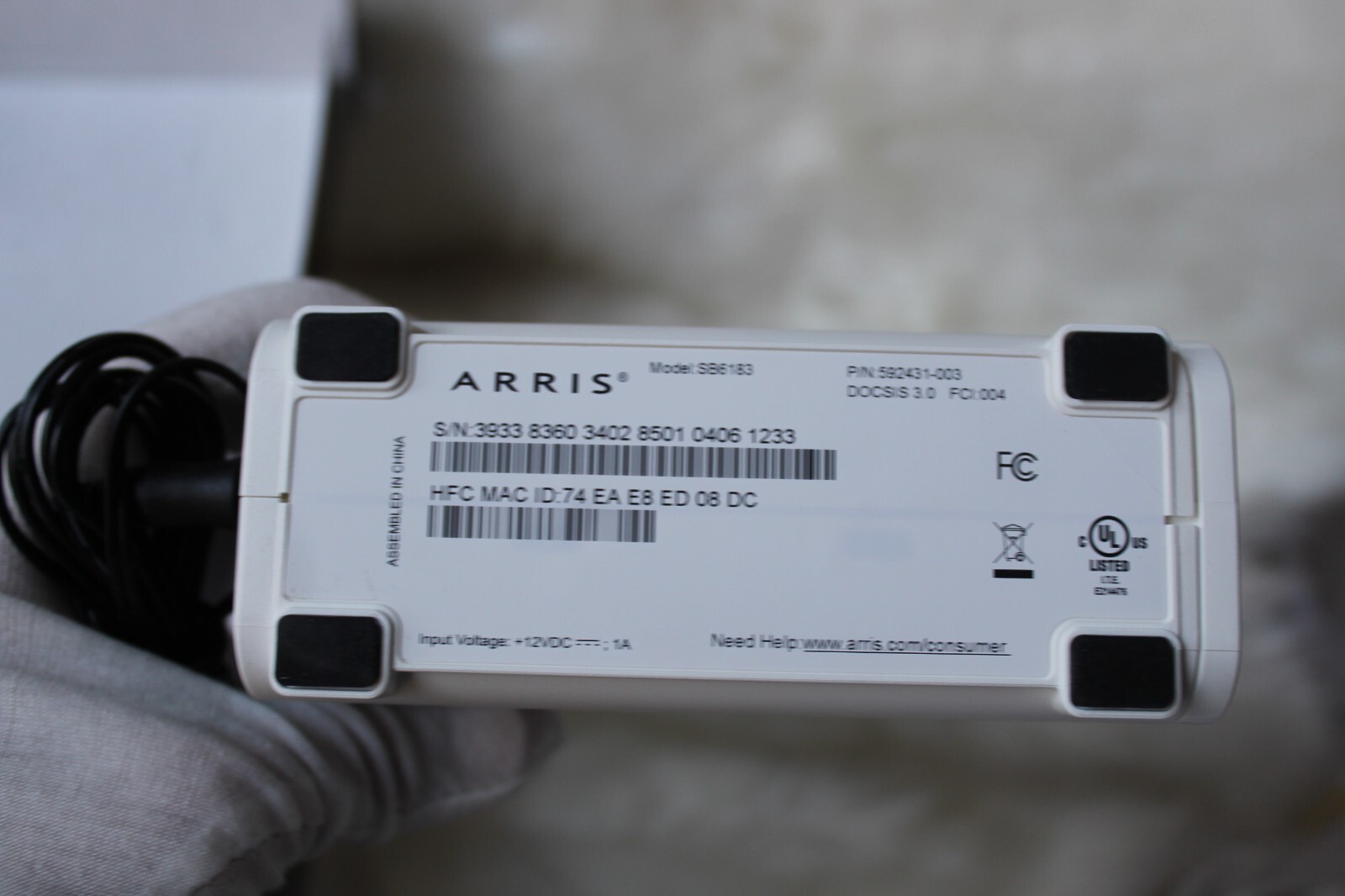 Arris Cable Modem Surfboard Model SB6183 DocSIS 3.0 White NEW IN BOX