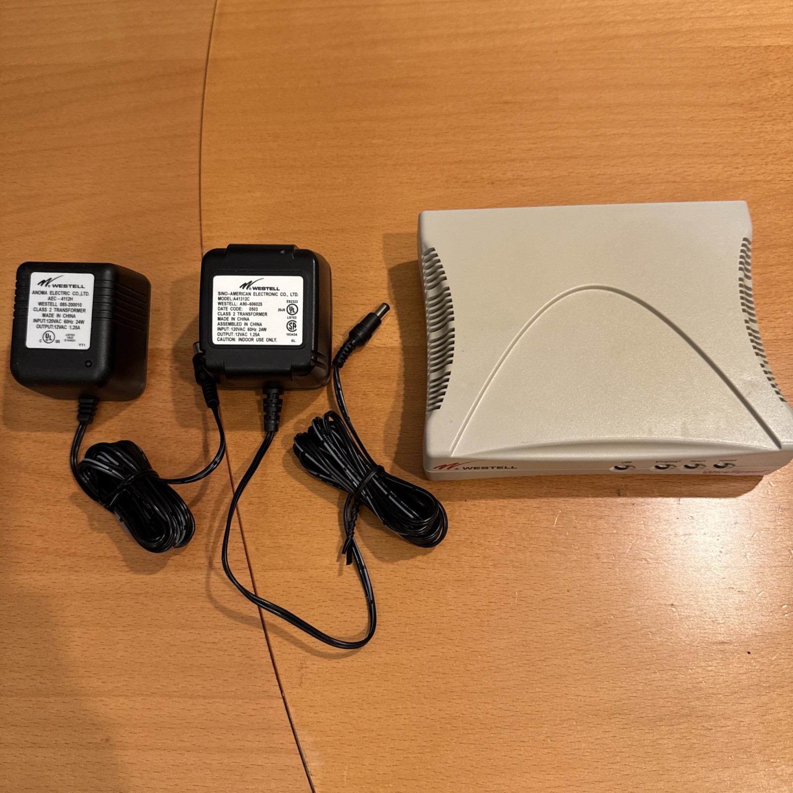 Westell WireSpeed B90-210015-04 Ethernet USB DSL Modem – 2 pwr adapters